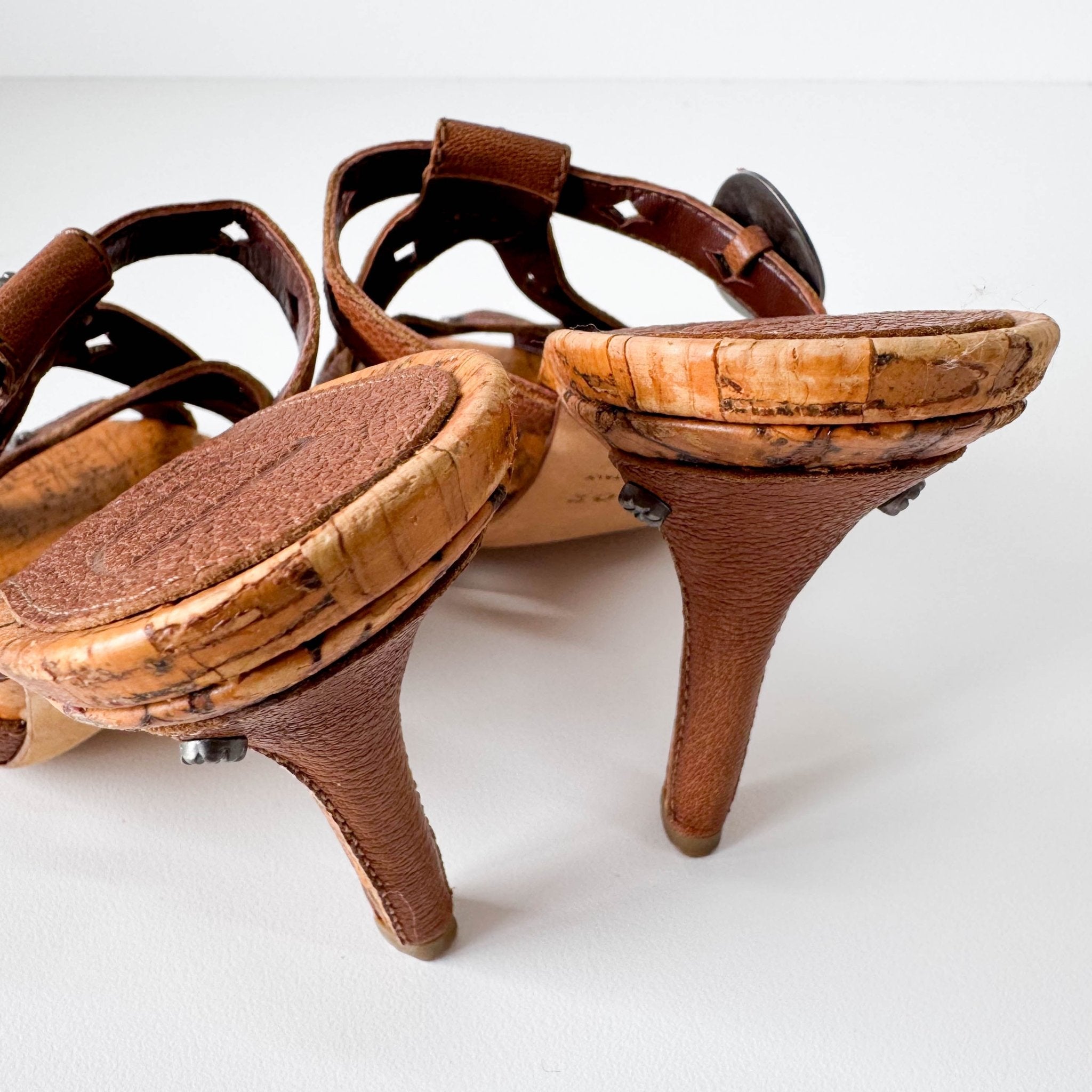 DIOR Brown Logo Coin Strap Heels 36 1/2, in , Sold by HIVE PRELOVED - Sandals, ,