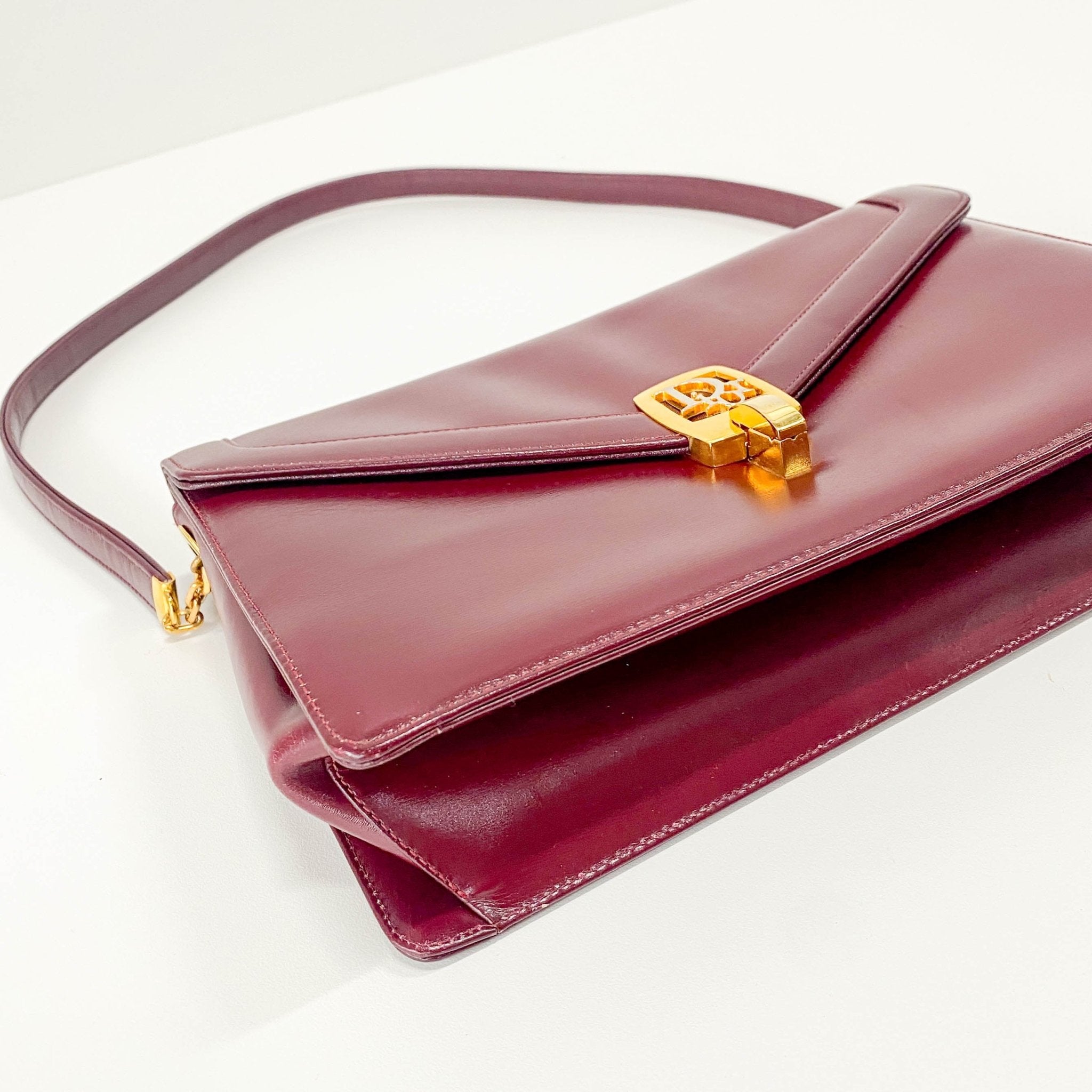 DIOR Burgundy Leather Envelope Shoulder Bag, in , Sold by HIVE PRELOVED - Shoulder Bags, ,