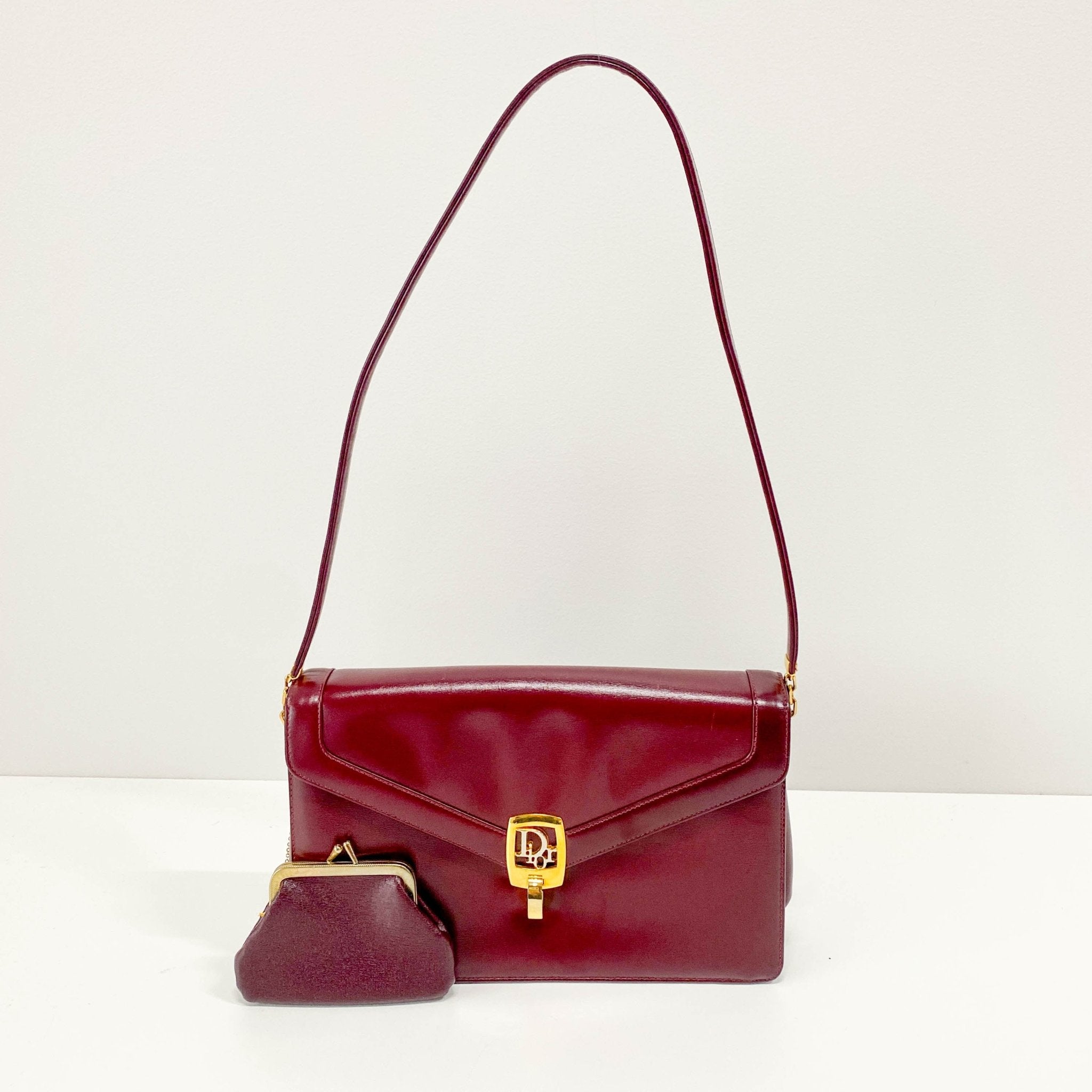 DIOR Burgundy Leather Envelope Shoulder Bag, in , Sold by HIVE PRELOVED - Shoulder Bags, ,
