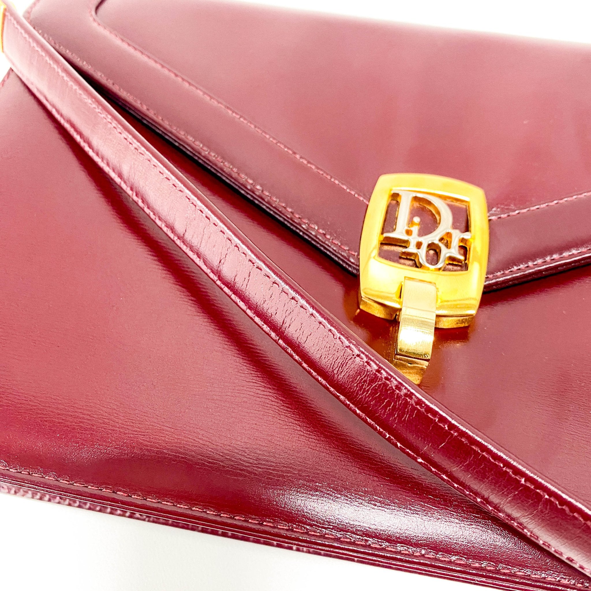 DIOR Burgundy Leather Envelope Shoulder Bag, in , Sold by HIVE PRELOVED - Shoulder Bags, ,