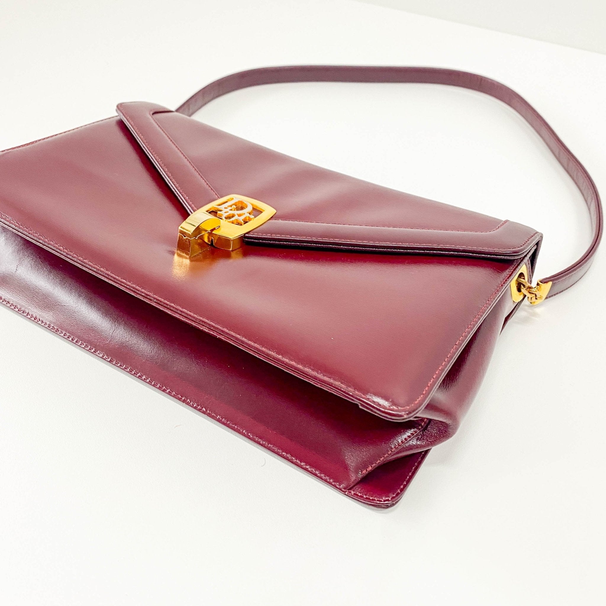 DIOR Burgundy Leather Envelope Shoulder Bag, in , Sold by HIVE PRELOVED - Shoulder Bags, ,