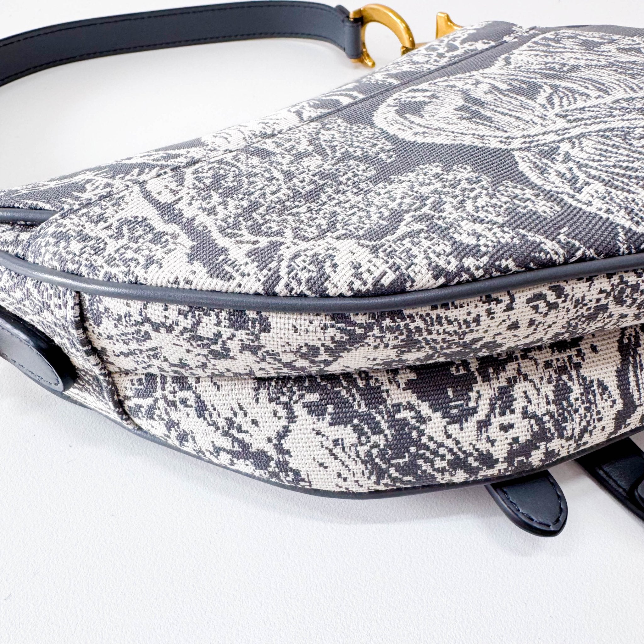 DIOR Canvas Grey Saddle Bag Toile DE Jouy Reverse Jacquard, in , Sold by HIVE PRELOVED - Shoulder Bags, ,