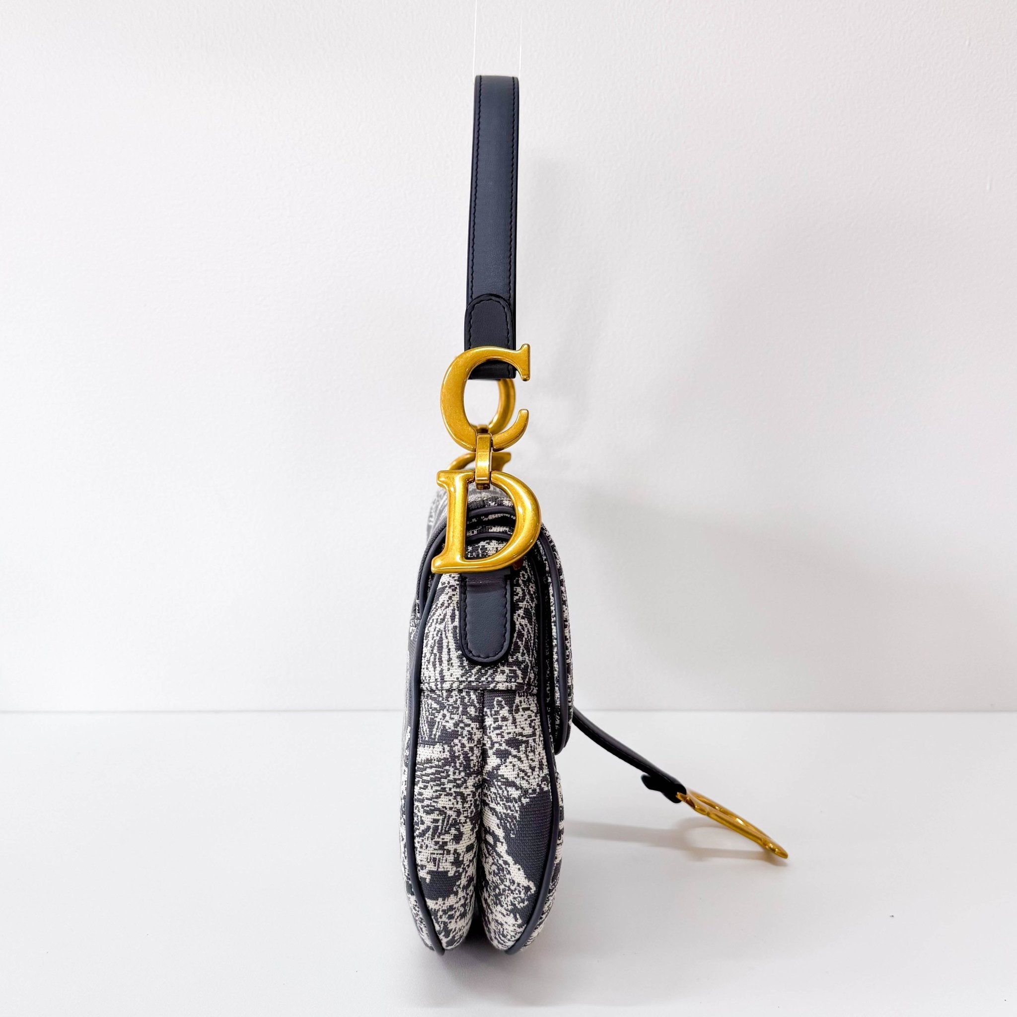 DIOR Canvas Grey Saddle Bag Toile DE Jouy Reverse Jacquard, in , Sold by HIVE PRELOVED - Shoulder Bags, ,