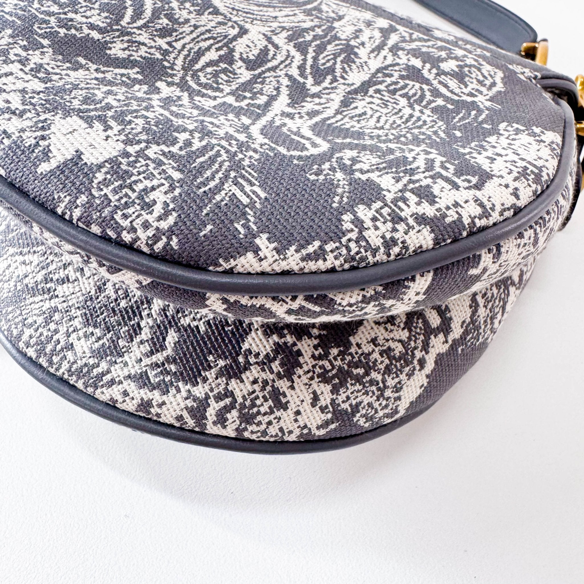 DIOR Canvas Grey Saddle Bag Toile DE Jouy Reverse Jacquard, in , Sold by HIVE PRELOVED - Shoulder Bags, ,