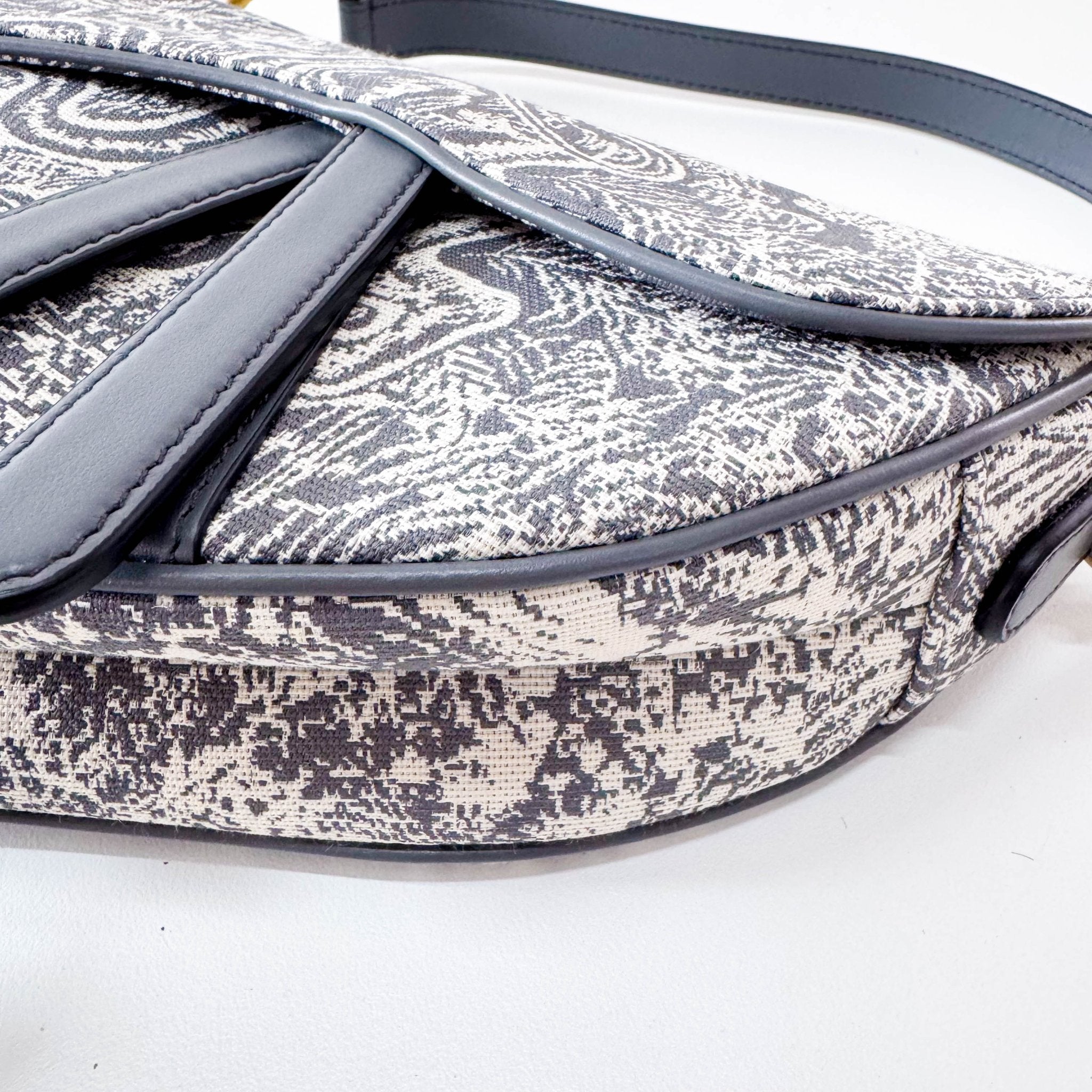 DIOR Canvas Grey Saddle Bag Toile DE Jouy Reverse Jacquard, in , Sold by HIVE PRELOVED - Shoulder Bags, ,