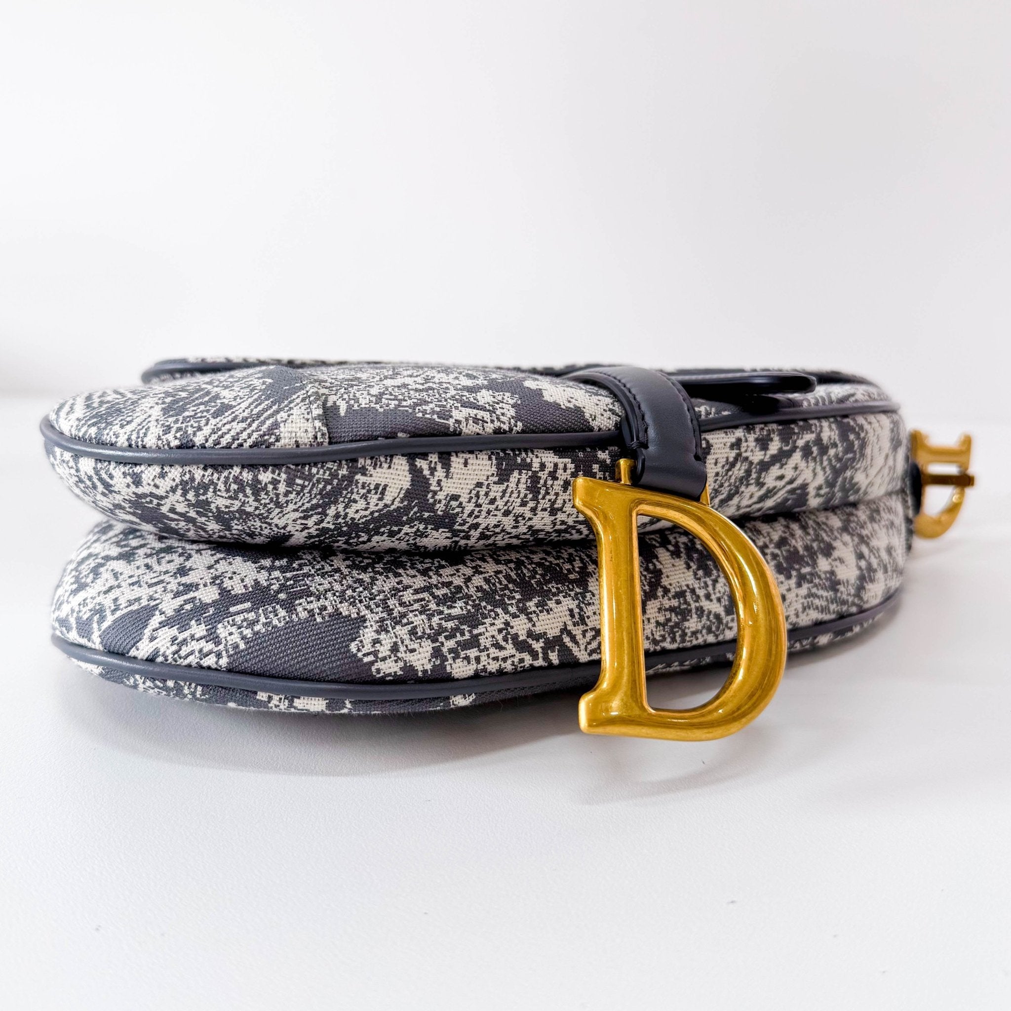 DIOR Canvas Grey Saddle Bag Toile DE Jouy Reverse Jacquard, in , Sold by HIVE PRELOVED - Shoulder Bags, ,