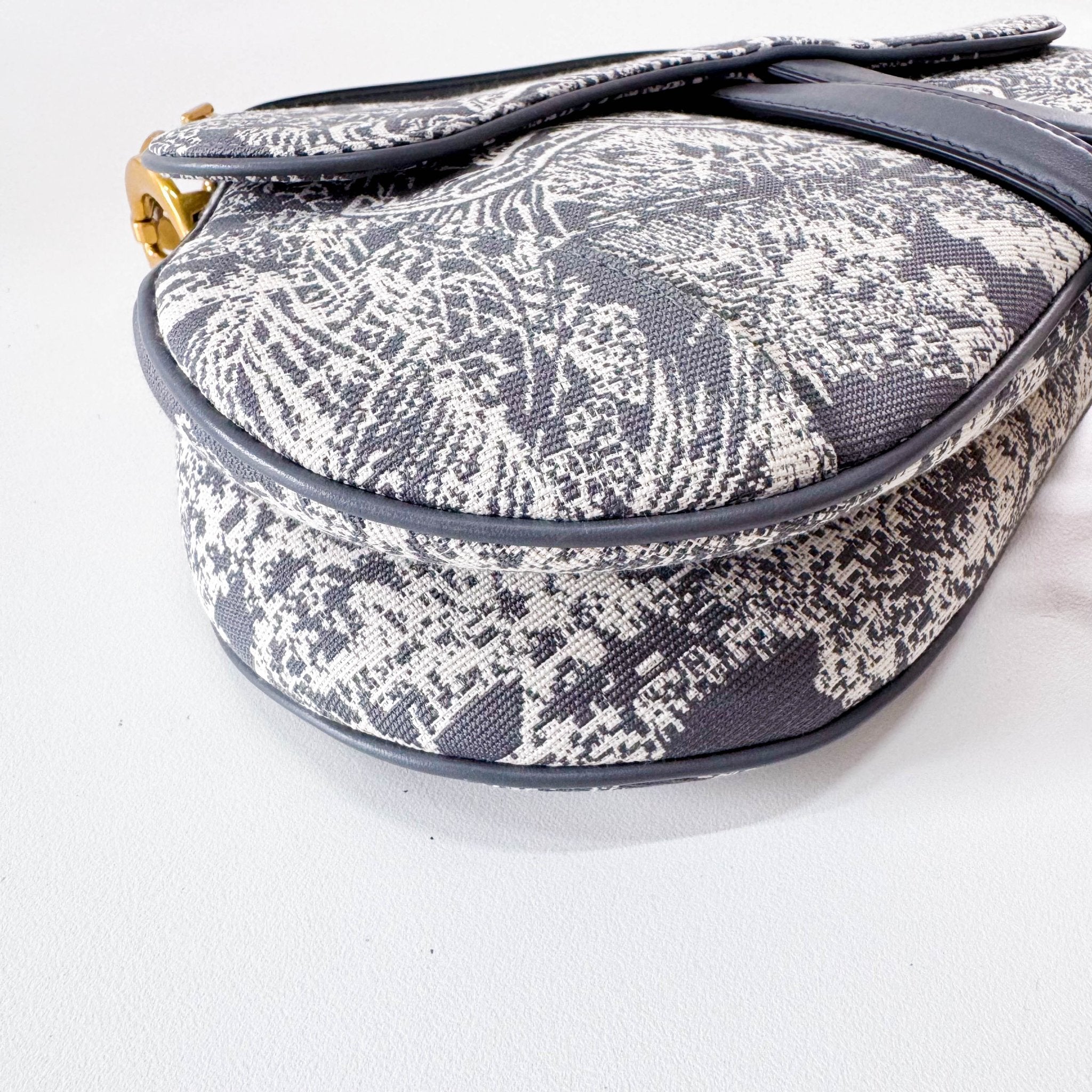 DIOR Canvas Grey Saddle Bag Toile DE Jouy Reverse Jacquard, in , Sold by HIVE PRELOVED - Shoulder Bags, ,