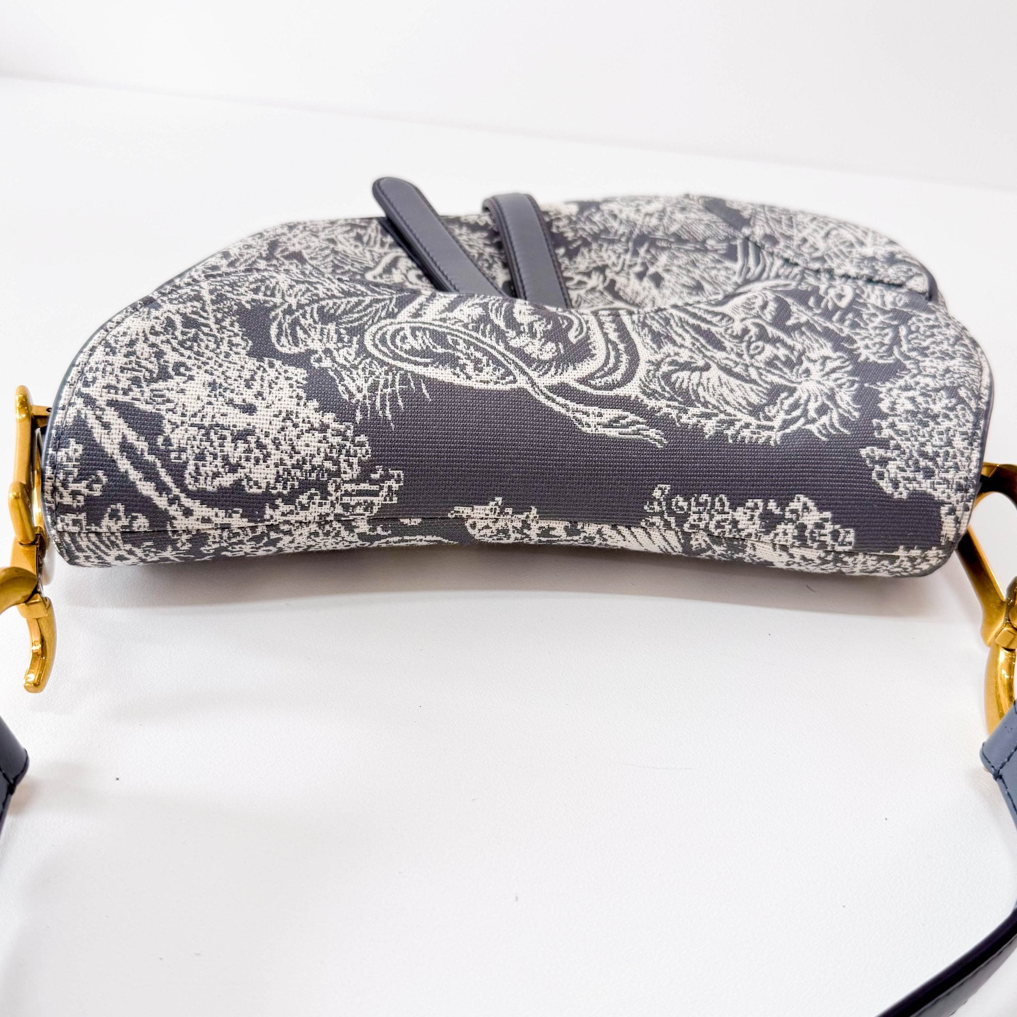 DIOR Canvas Grey Saddle Bag Toile DE Jouy Reverse Jacquard, in , Sold by HIVE PRELOVED - Shoulder Bags, ,