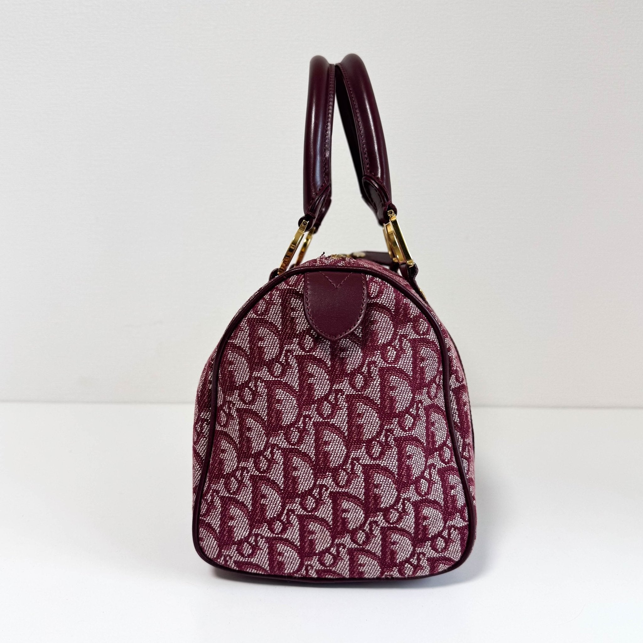 DIOR Christian Dior Trotter Canvas Boston Bag Wine Red, in , Sold by HIVE PRELOVED - Handle Bags, ,