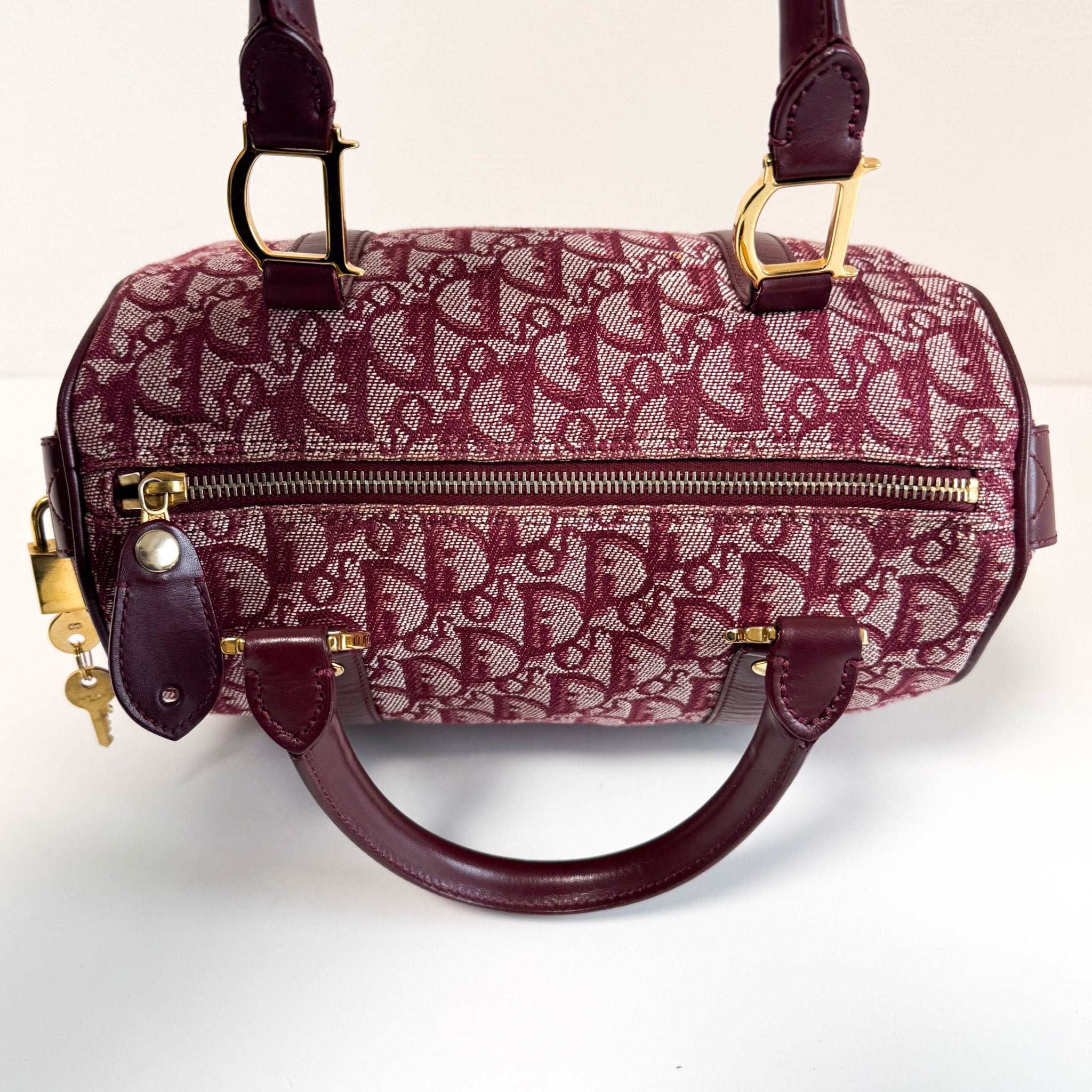 DIOR Christian Dior Trotter Canvas Boston Bag Wine Red, in , Sold by HIVE PRELOVED - Handle Bags, ,