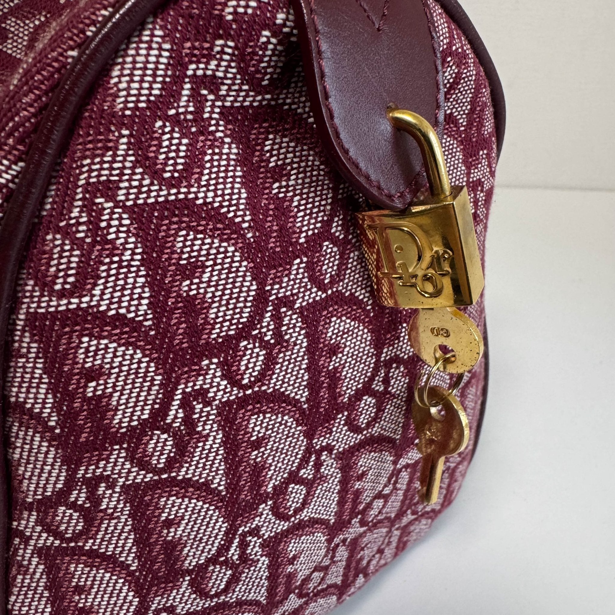 DIOR Christian Dior Trotter Canvas Boston Bag Wine Red, in , Sold by HIVE PRELOVED - Handle Bags, ,
