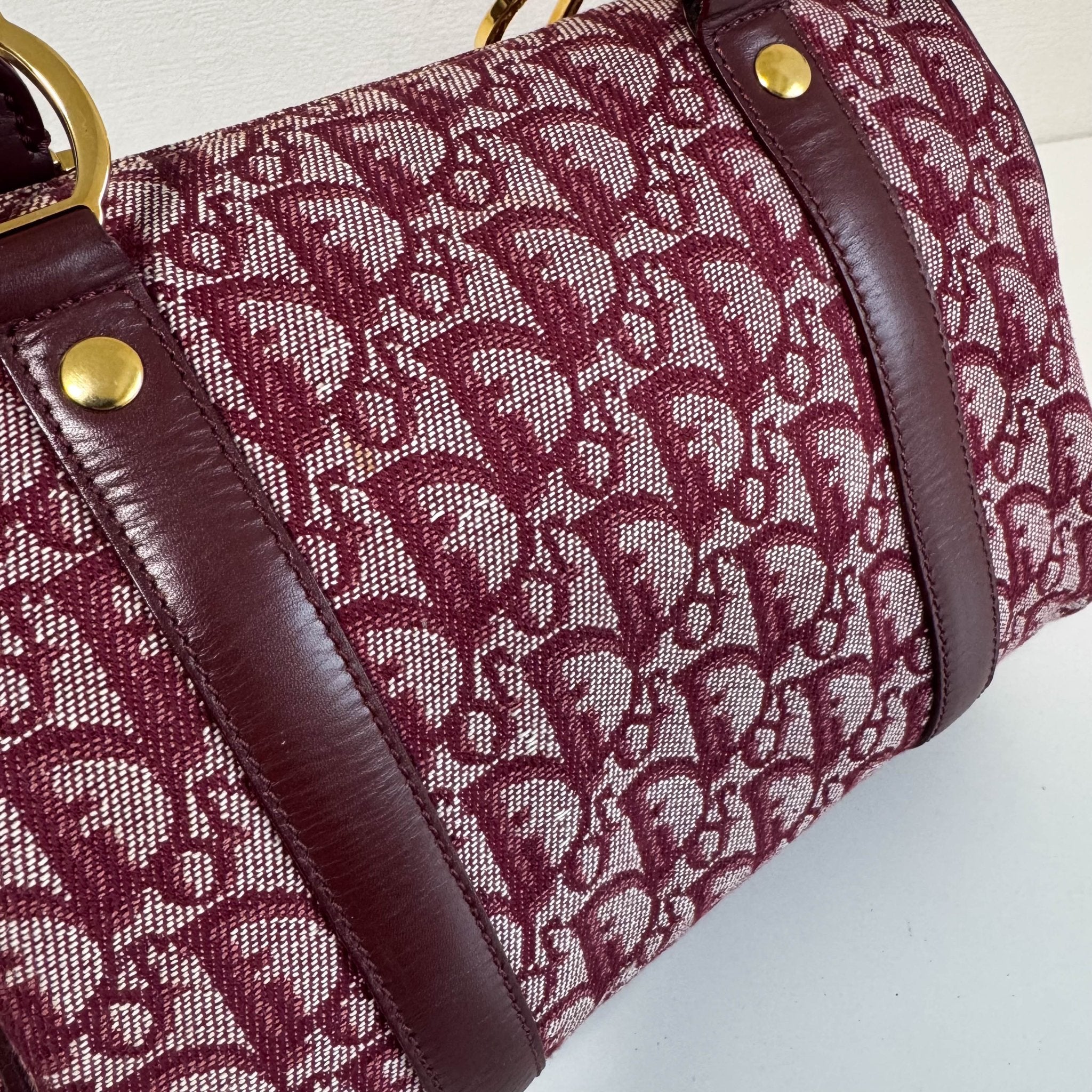 DIOR Christian Dior Trotter Canvas Boston Bag Wine Red, in , Sold by HIVE PRELOVED - Handle Bags, ,