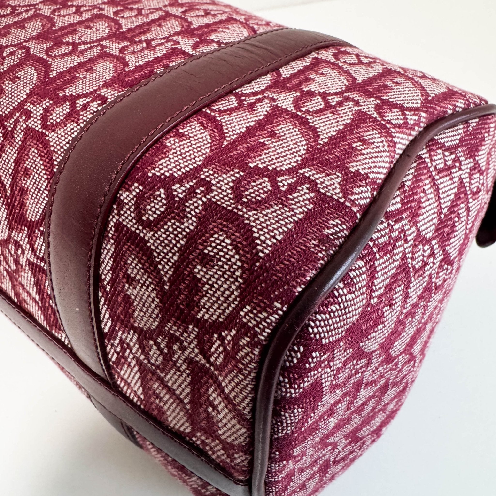 DIOR Christian Dior Trotter Canvas Boston Bag Wine Red, in , Sold by HIVE PRELOVED - Handle Bags, ,