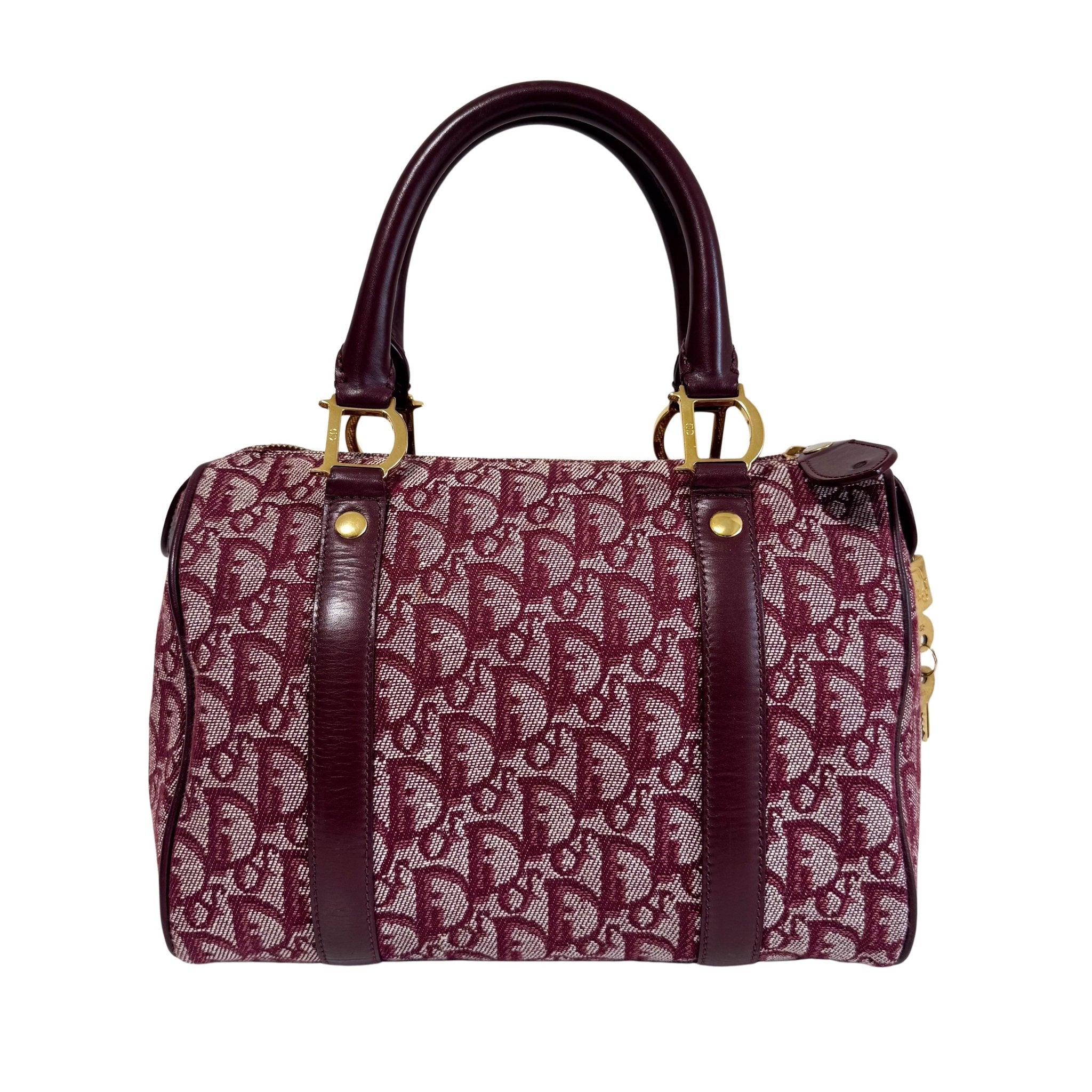 DIOR Christian Dior Trotter Canvas Boston Bag Wine Red, in , Sold by HIVE PRELOVED - Handle Bags, ,