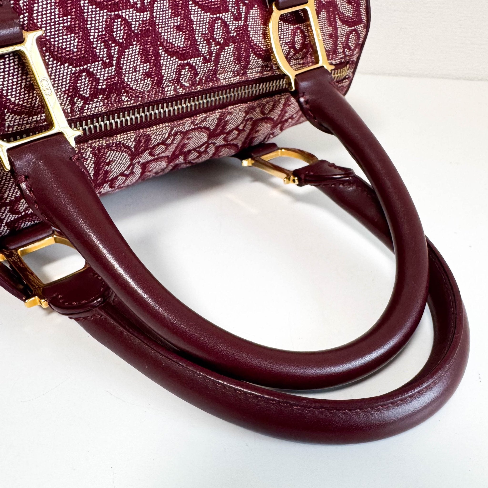 DIOR Christian Dior Trotter Canvas Boston Bag Wine Red, in , Sold by HIVE PRELOVED - Handle Bags, ,