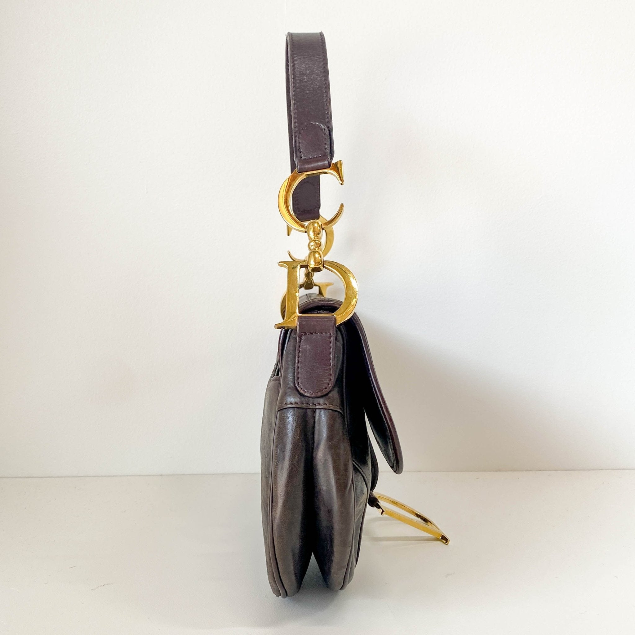 DIOR Dark Brown Leather Saddle Bag, in , Sold by HIVE PRELOVED - Shoulder Bags, ,