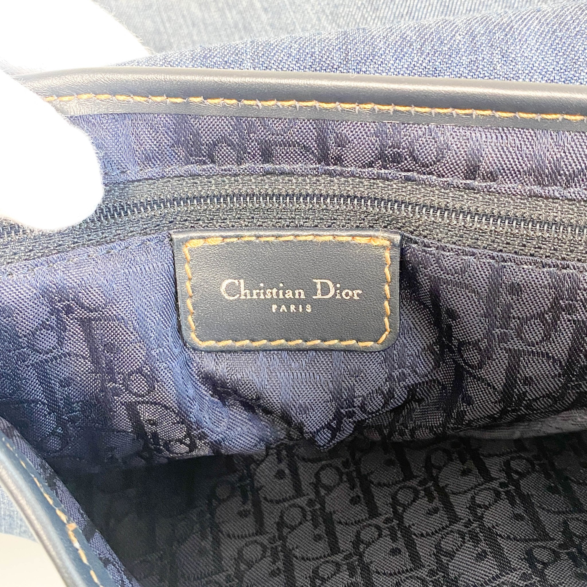 DIOR Denim Crystal Floral Embroidered Saddle Bag, in , Sold by HIVE PRELOVED - Shoulder Bags, ,