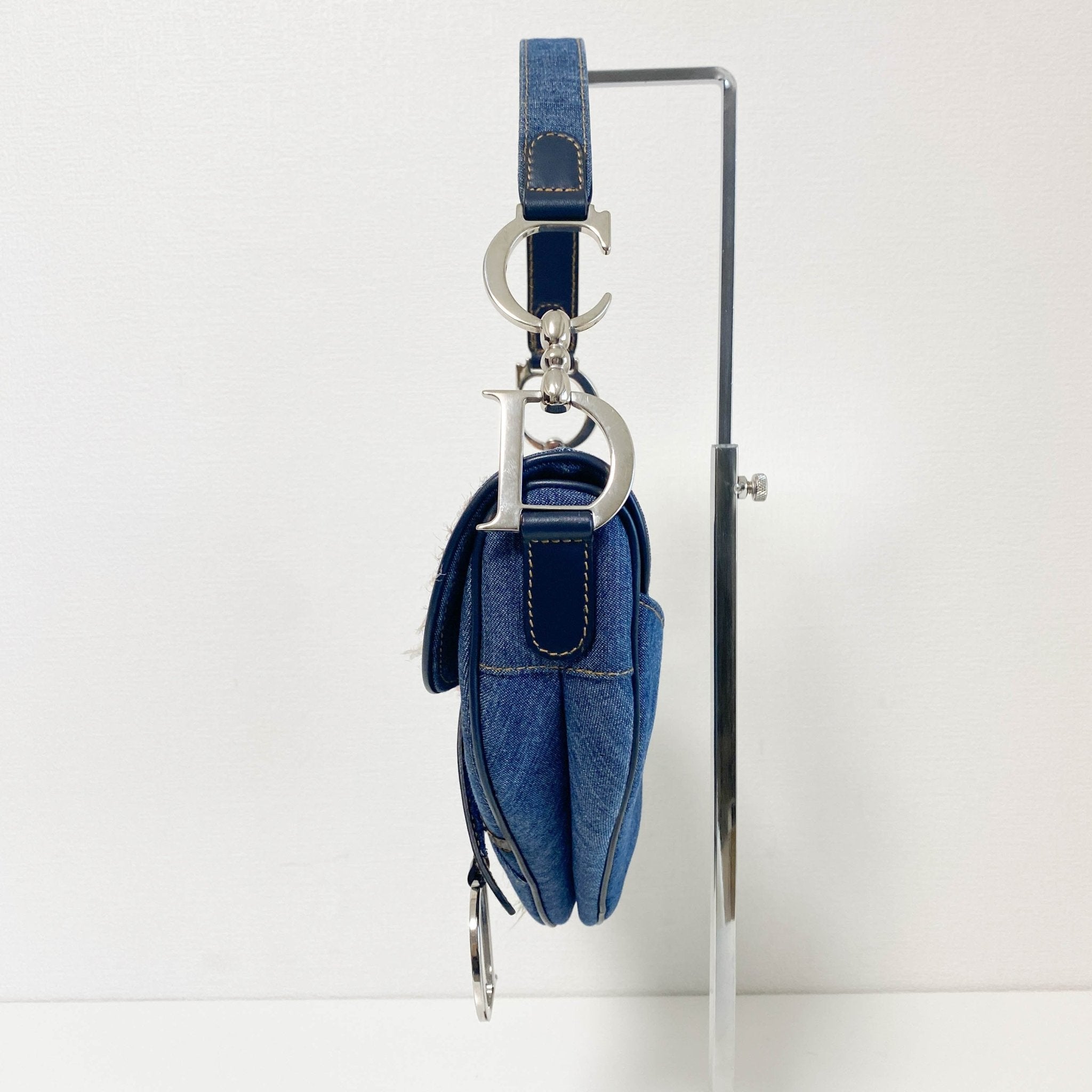 DIOR Denim Crystal Floral Embroidered Saddle Bag, in , Sold by HIVE PRELOVED - Shoulder Bags, ,