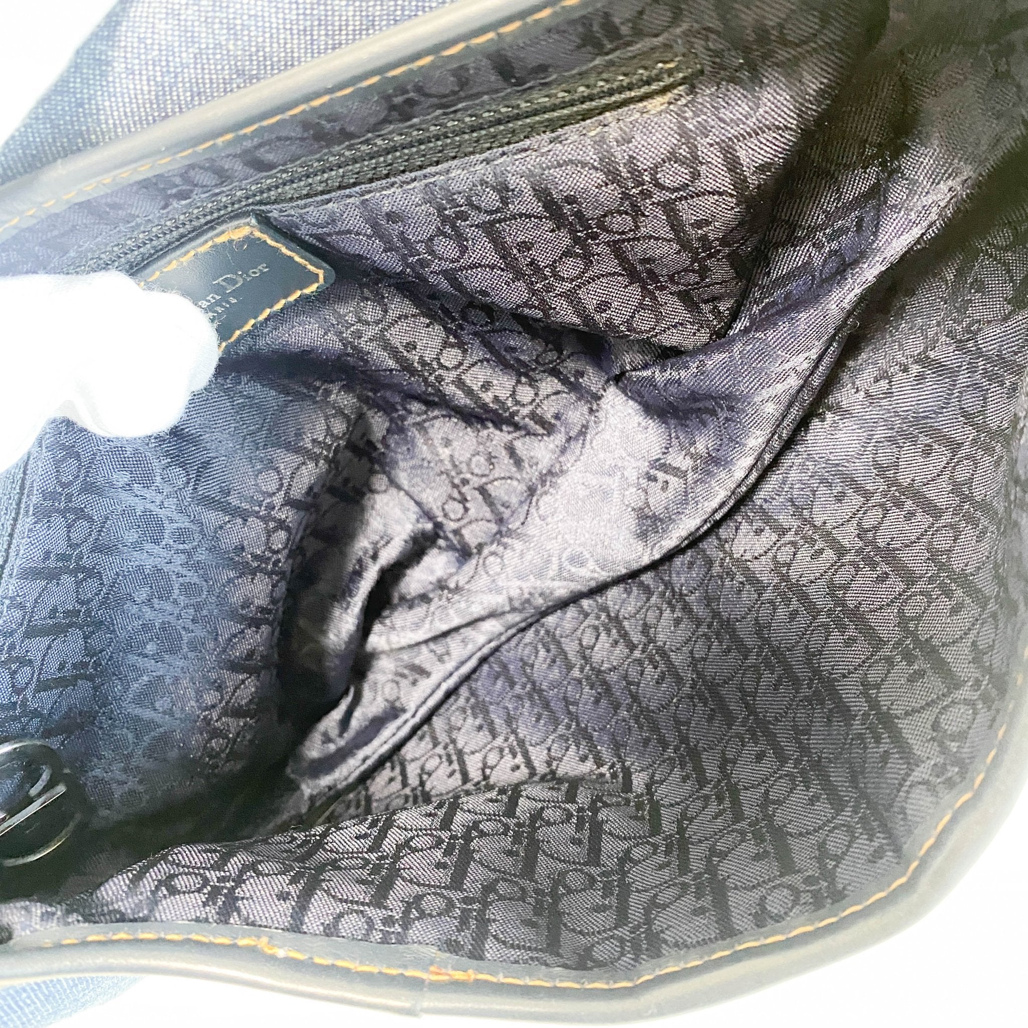 DIOR Denim Crystal Floral Embroidered Saddle Bag, in , Sold by HIVE PRELOVED - Shoulder Bags, ,