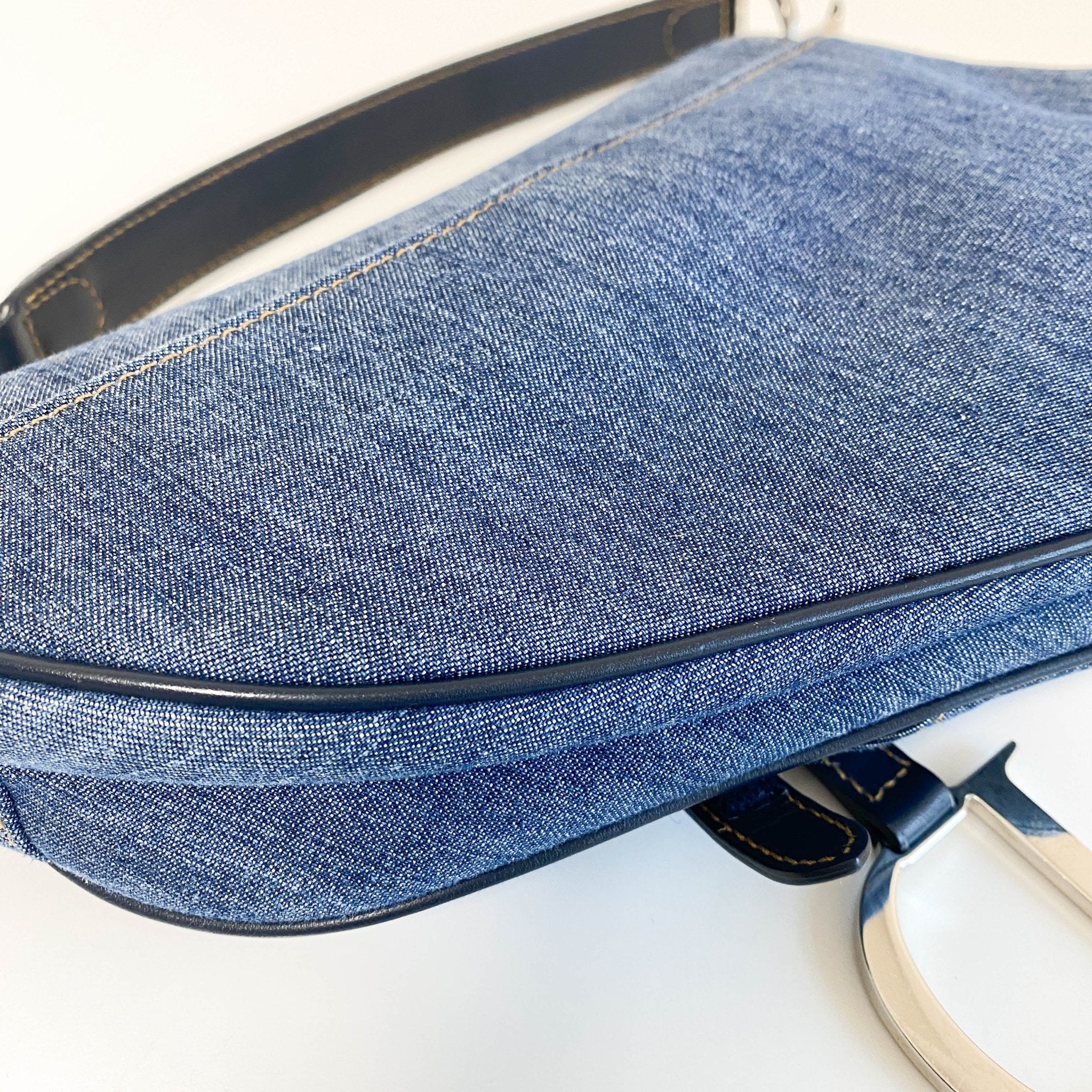 DIOR Denim Crystal Floral Embroidered Saddle Bag, in , Sold by HIVE PRELOVED - Shoulder Bags, ,