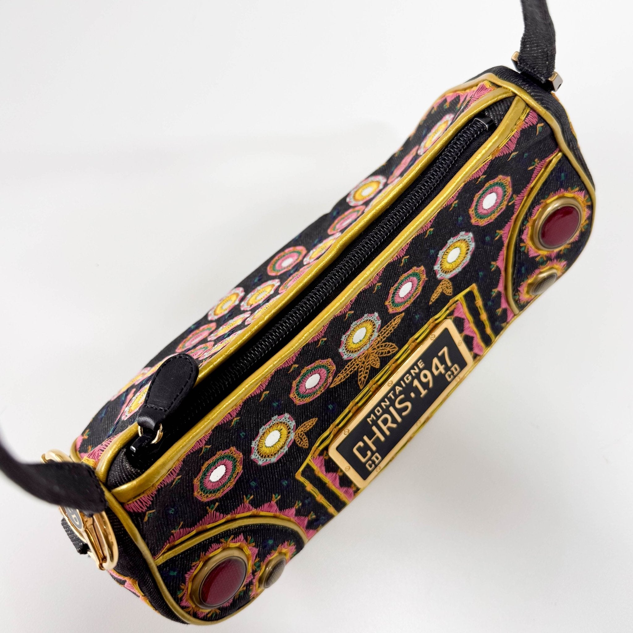 DIOR Denim Embroidered Cadillac Shoulder Bag, in , Sold by HIVE PRELOVED - Shoulder Bags, ,