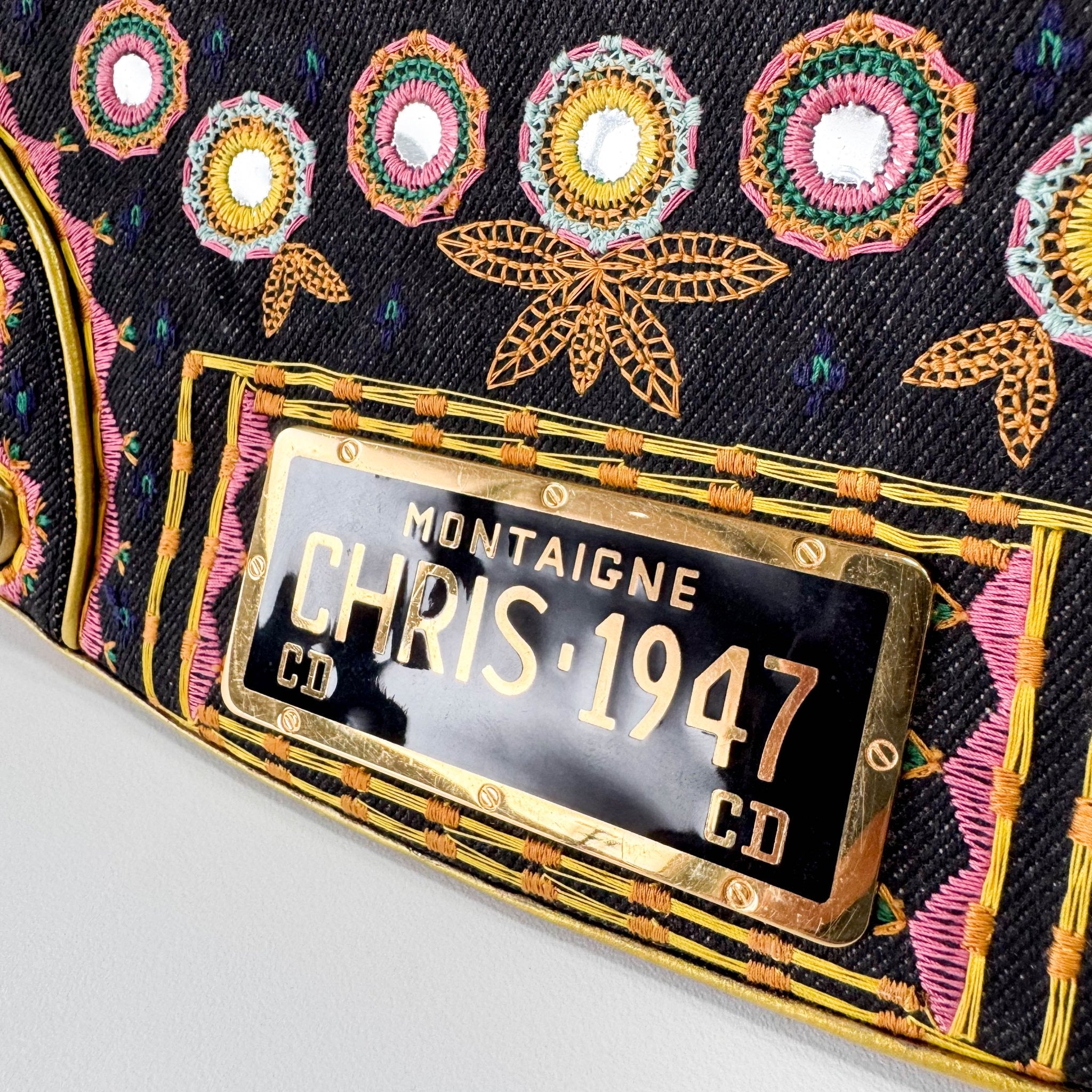 DIOR Denim Embroidered Cadillac Shoulder Bag, in , Sold by HIVE PRELOVED - Shoulder Bags, ,