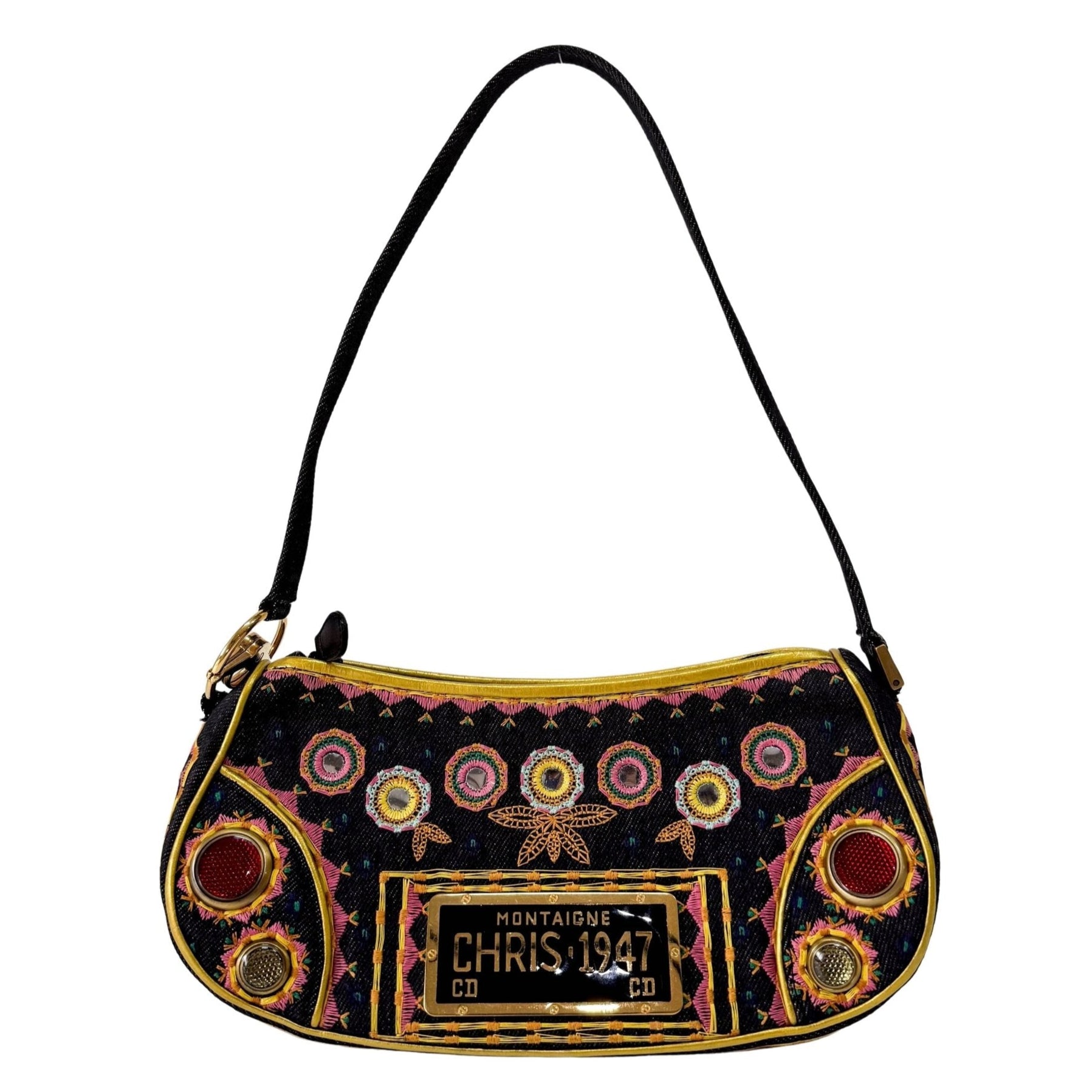 DIOR Denim Embroidered Cadillac Shoulder Bag, in , Sold by HIVE PRELOVED - Shoulder Bags, ,