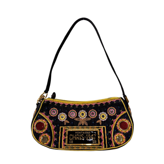 DIOR Denim Embroidered Cadillac Shoulder Bag, in , Sold by HIVE PRELOVED - Shoulder Bags, ,