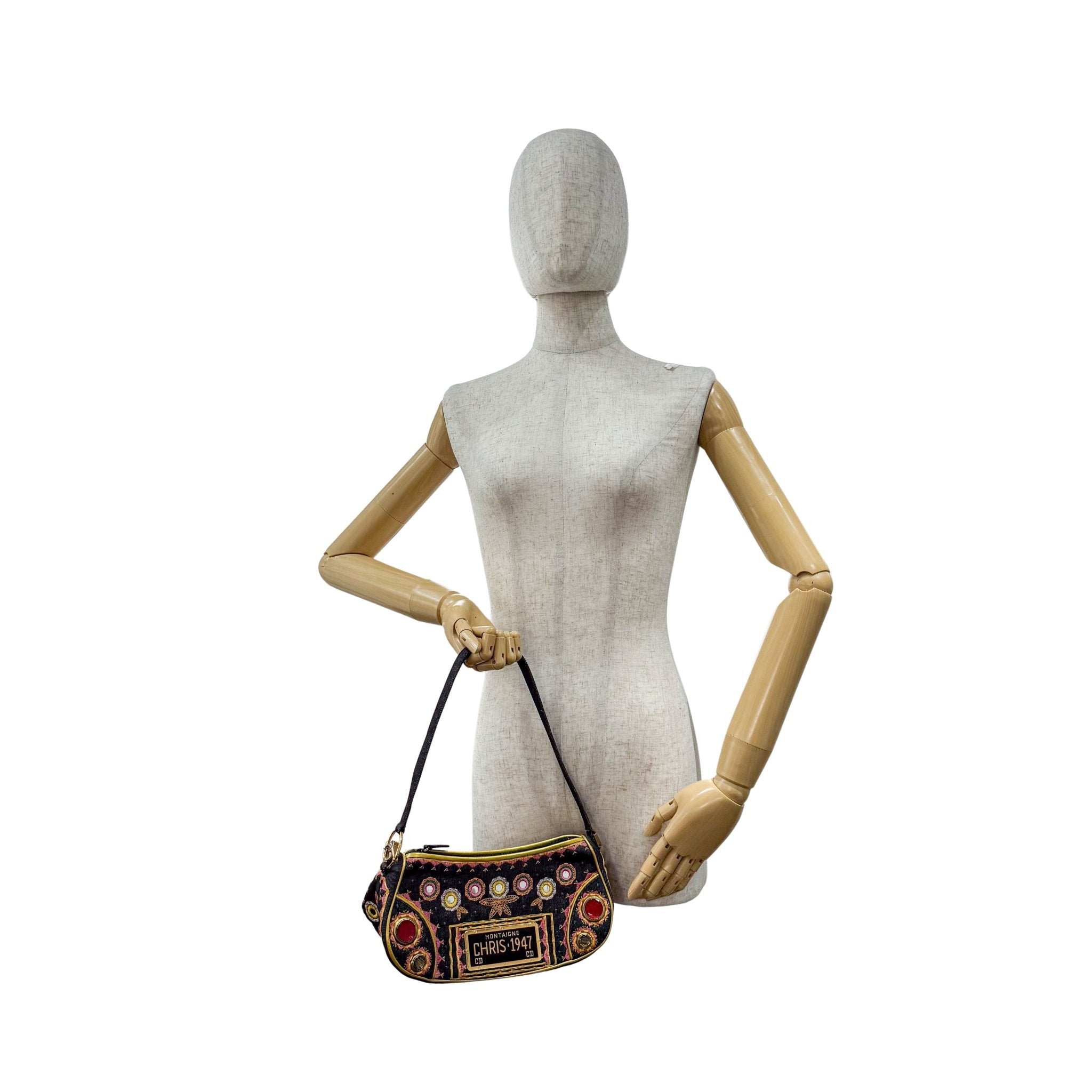 DIOR Denim Embroidered Cadillac Shoulder Bag, in , Sold by HIVE PRELOVED - Shoulder Bags, ,