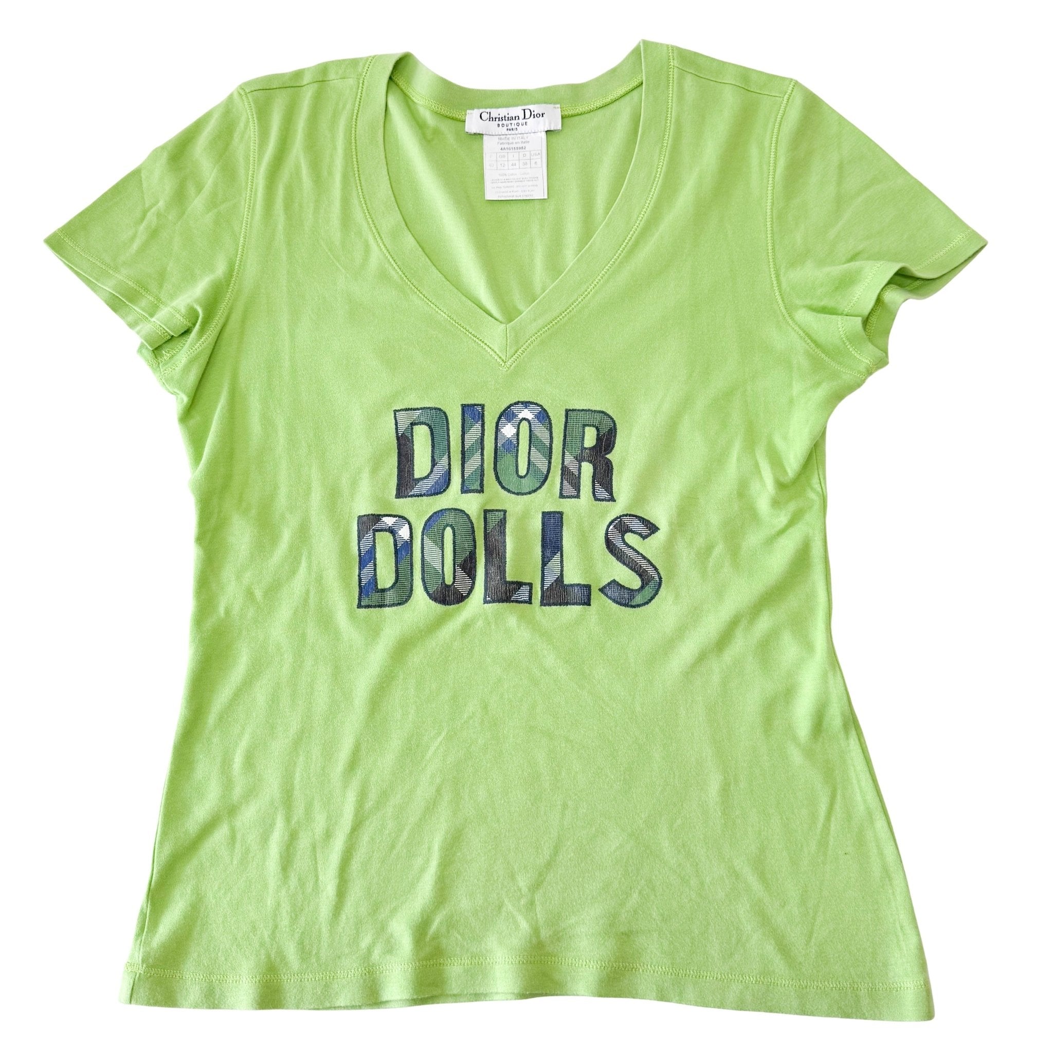 DIOR DIOR DOLLS Green T-shirt Size 8, in , Sold by HIVE PRELOVED - Tops, ,