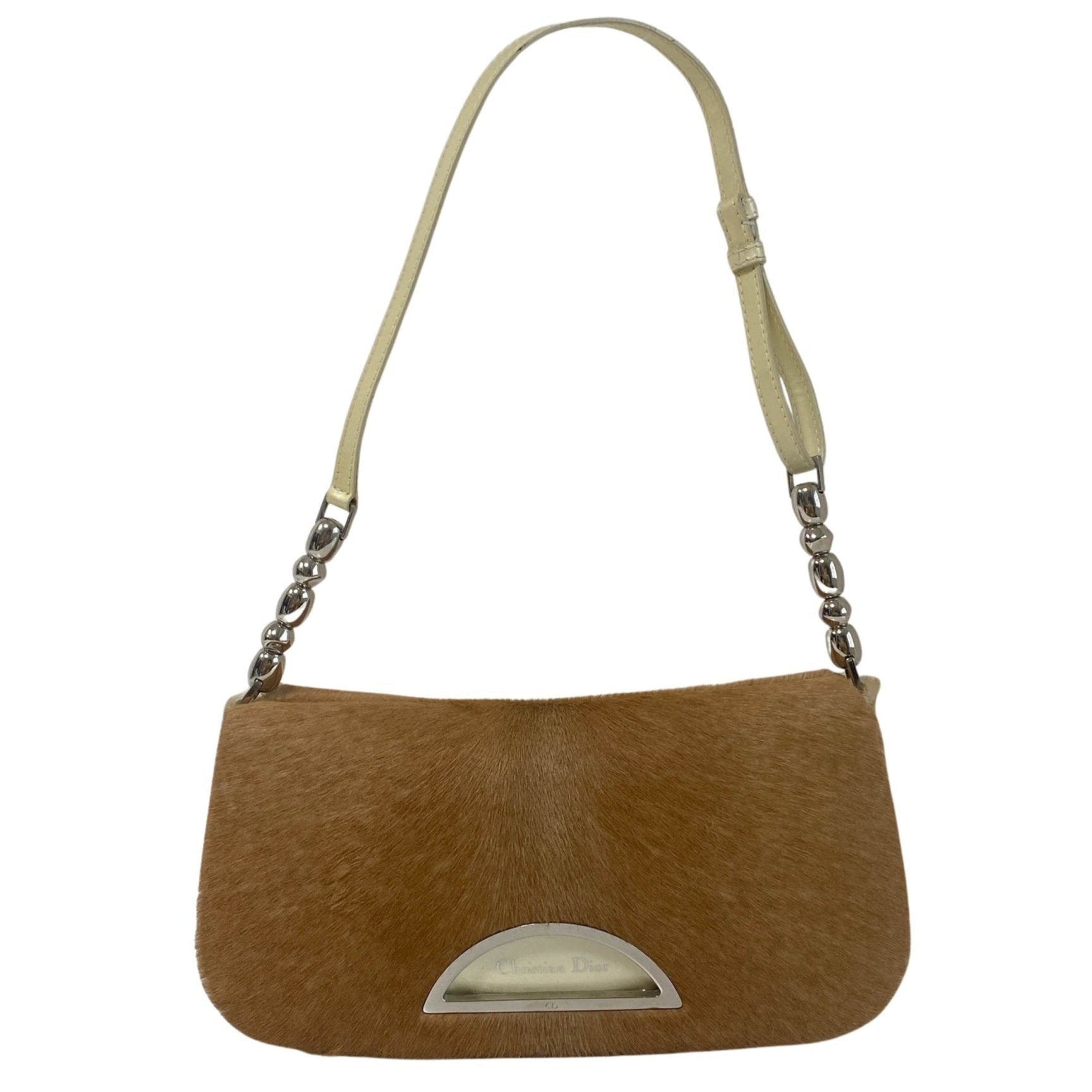 DIOR Dior Malice Pearl Light Brown Fur & Pastel Yellow Belt, in , Sold by HIVE PRELOVED - Shoulder Bags, ,