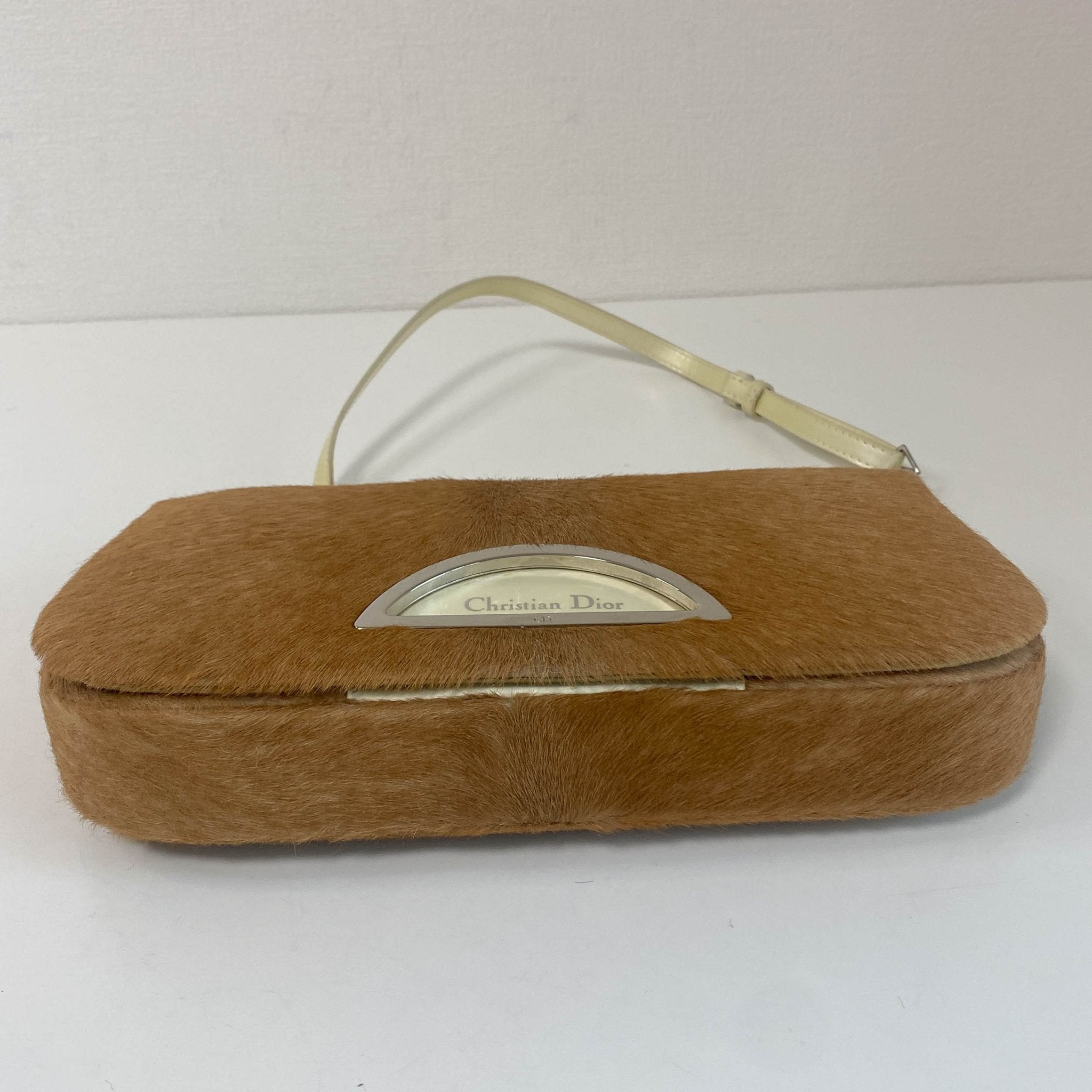 DIOR Dior Malice Pearl Light Brown Fur & Pastel Yellow Belt, in , Sold by HIVE PRELOVED - Shoulder Bags, ,