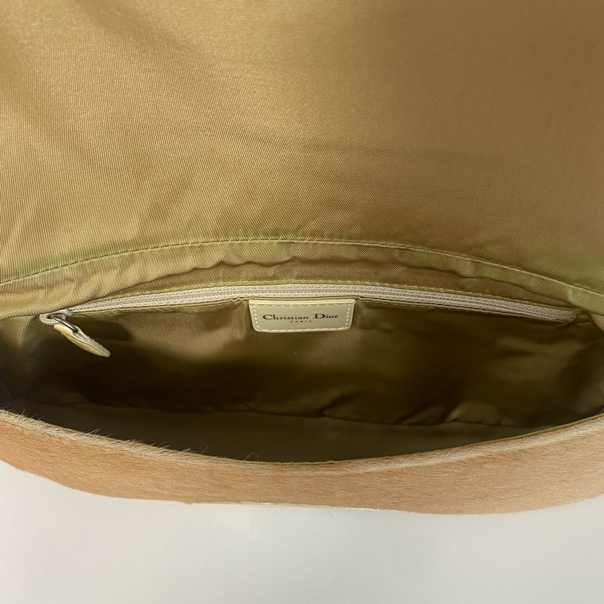 DIOR Dior Malice Pearl Light Brown Fur & Pastel Yellow Belt, in , Sold by HIVE PRELOVED - Shoulder Bags, ,