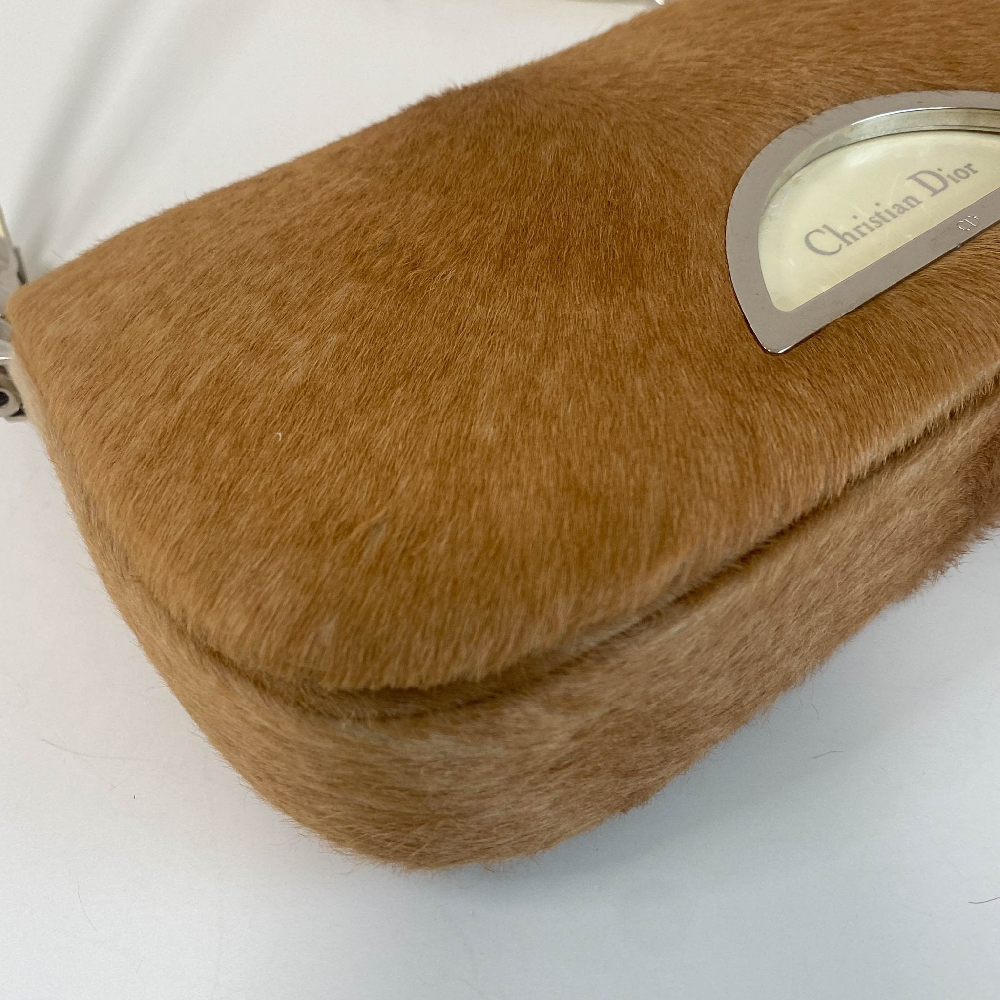 DIOR Dior Malice Pearl Light Brown Fur & Pastel Yellow Belt, in , Sold by HIVE PRELOVED - Shoulder Bags, ,