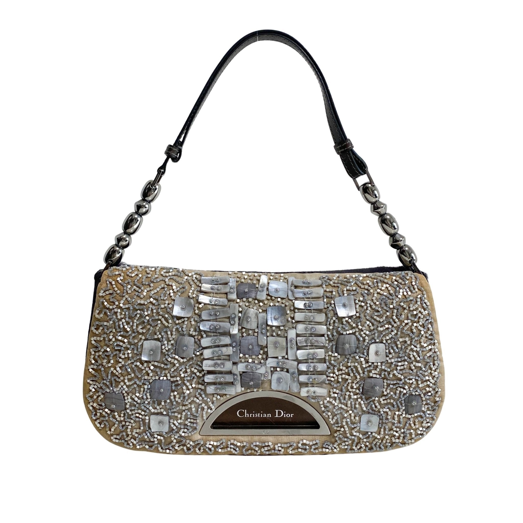 DIOR Dior Malice Pearl Silver Beads Embroidery Shoulder Bag, in , Sold by HIVE PRELOVED - Shoulder Bags, ,