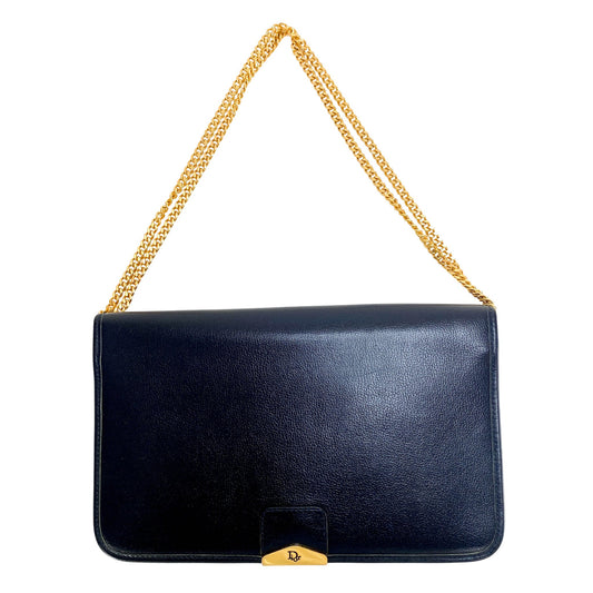 DIOR Dior Vintage Black Leather Letter Flap Chain Shoulder Bag, in , Sold by HIVE PRELOVED - Crossbody bags, Shoulder Bags,