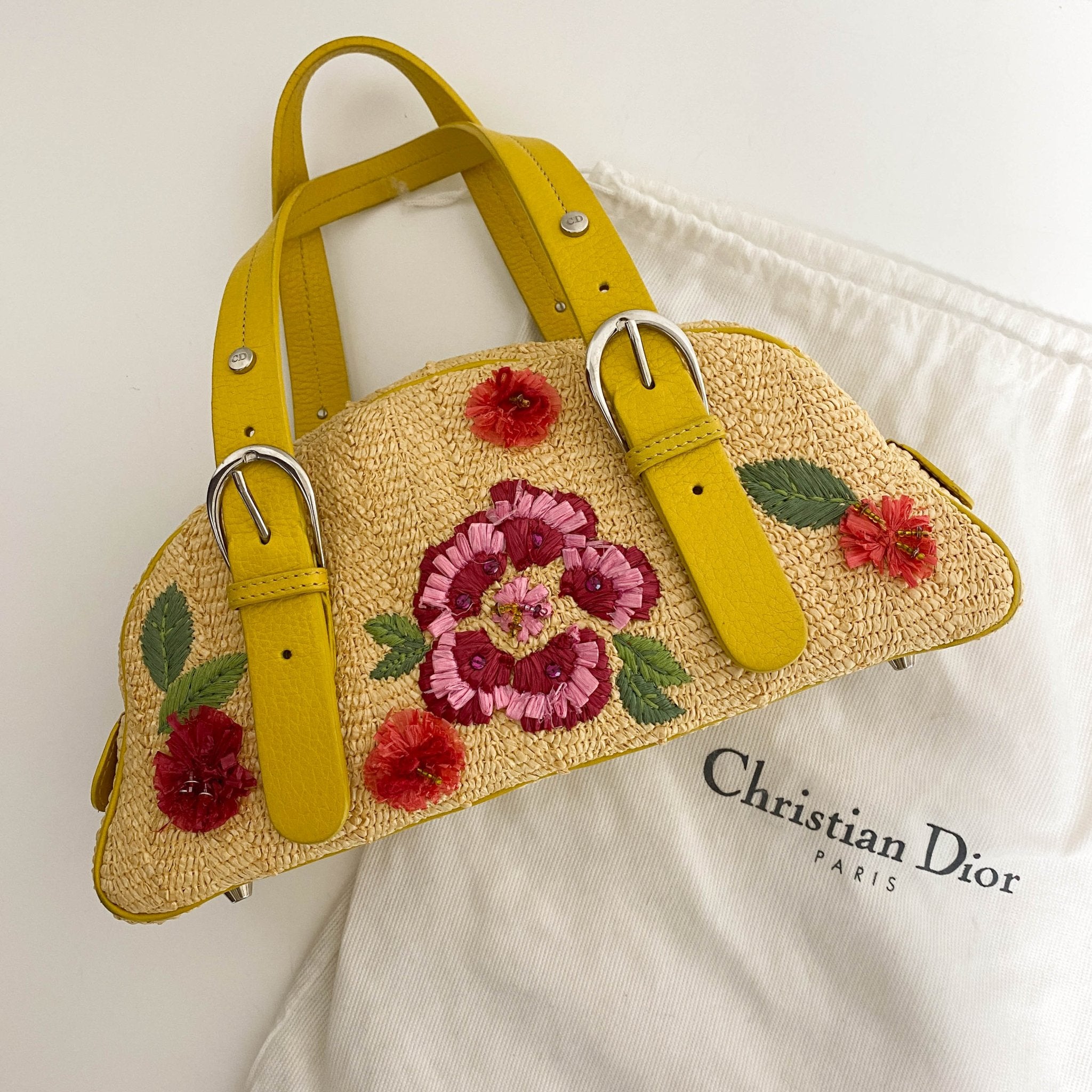 DIOR Floral Raffia Handbag, in , Sold by HIVE PRELOVED - Handle Bags, ,