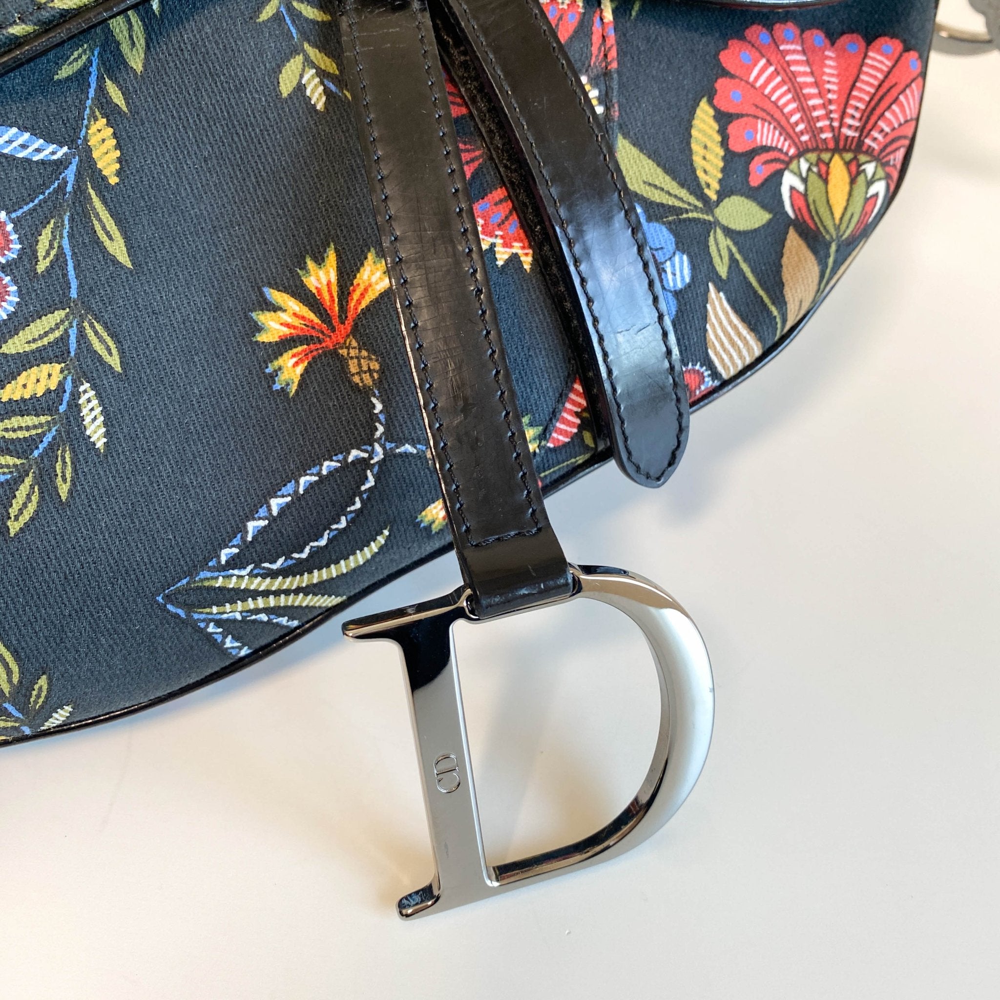 DIOR Flower Print Cotton Canvas Saddle Shoulder Bag, in , Sold by HIVE PRELOVED - Shoulder Bags, ,
