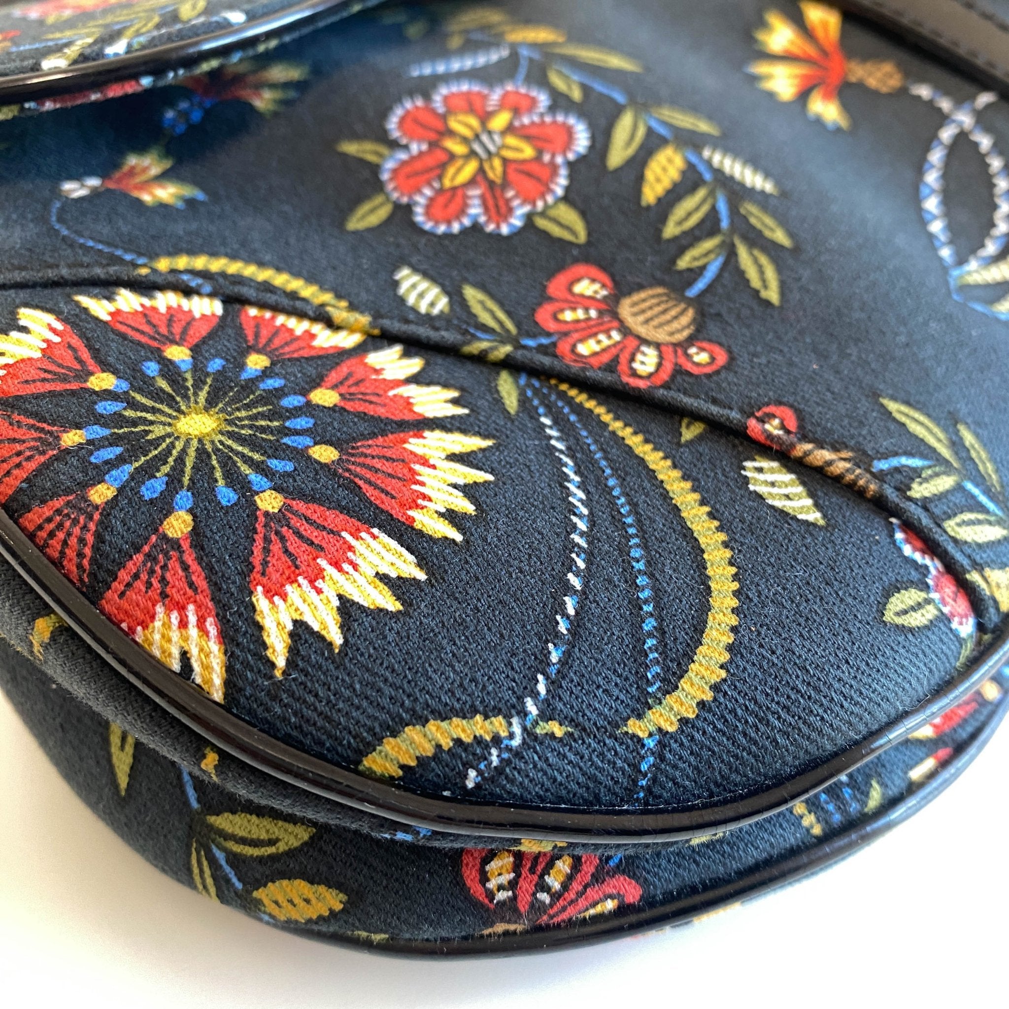 DIOR Flower Print Cotton Canvas Saddle Shoulder Bag, in , Sold by HIVE PRELOVED - Shoulder Bags, ,