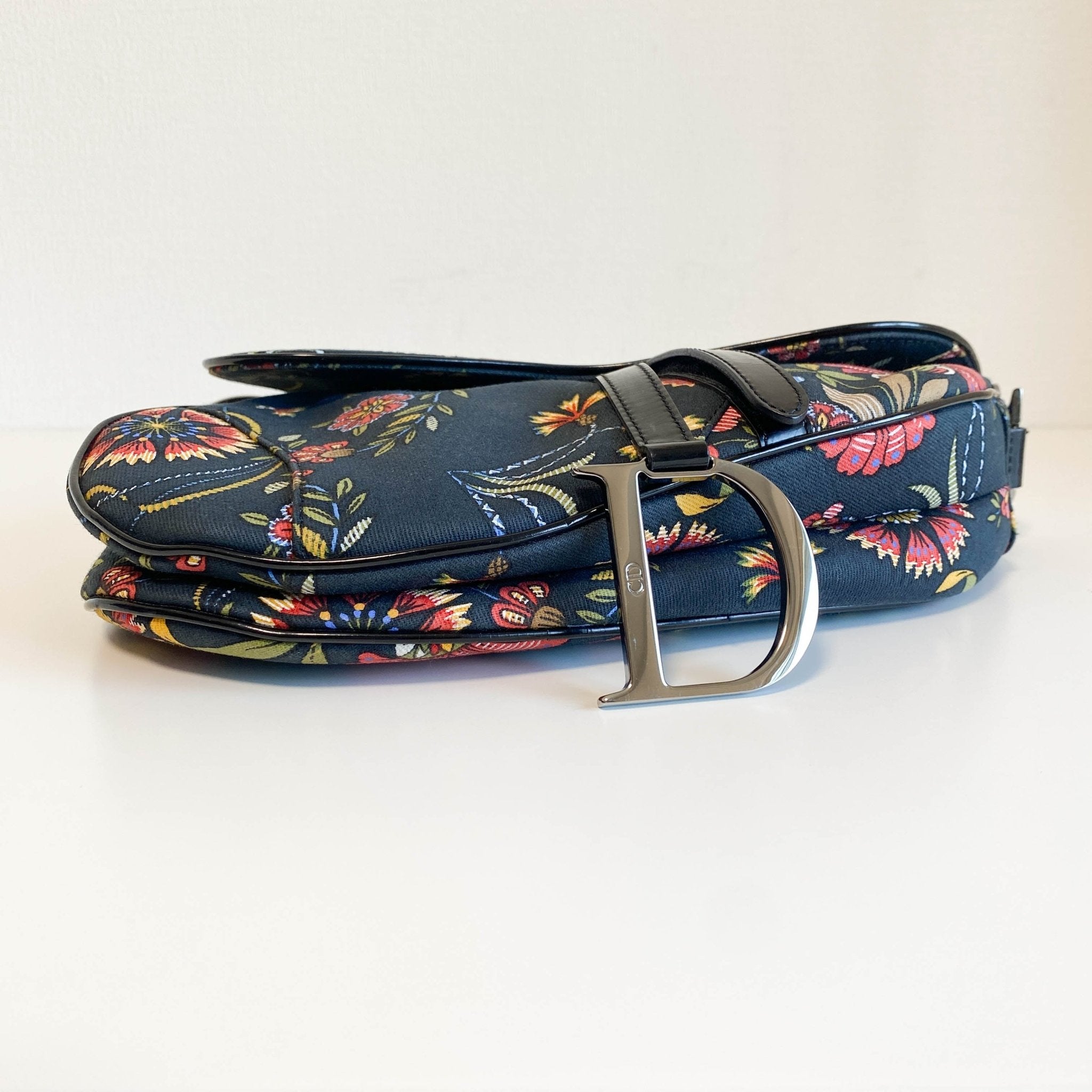 DIOR Flower Print Cotton Canvas Saddle Shoulder Bag, in , Sold by HIVE PRELOVED - Shoulder Bags, ,
