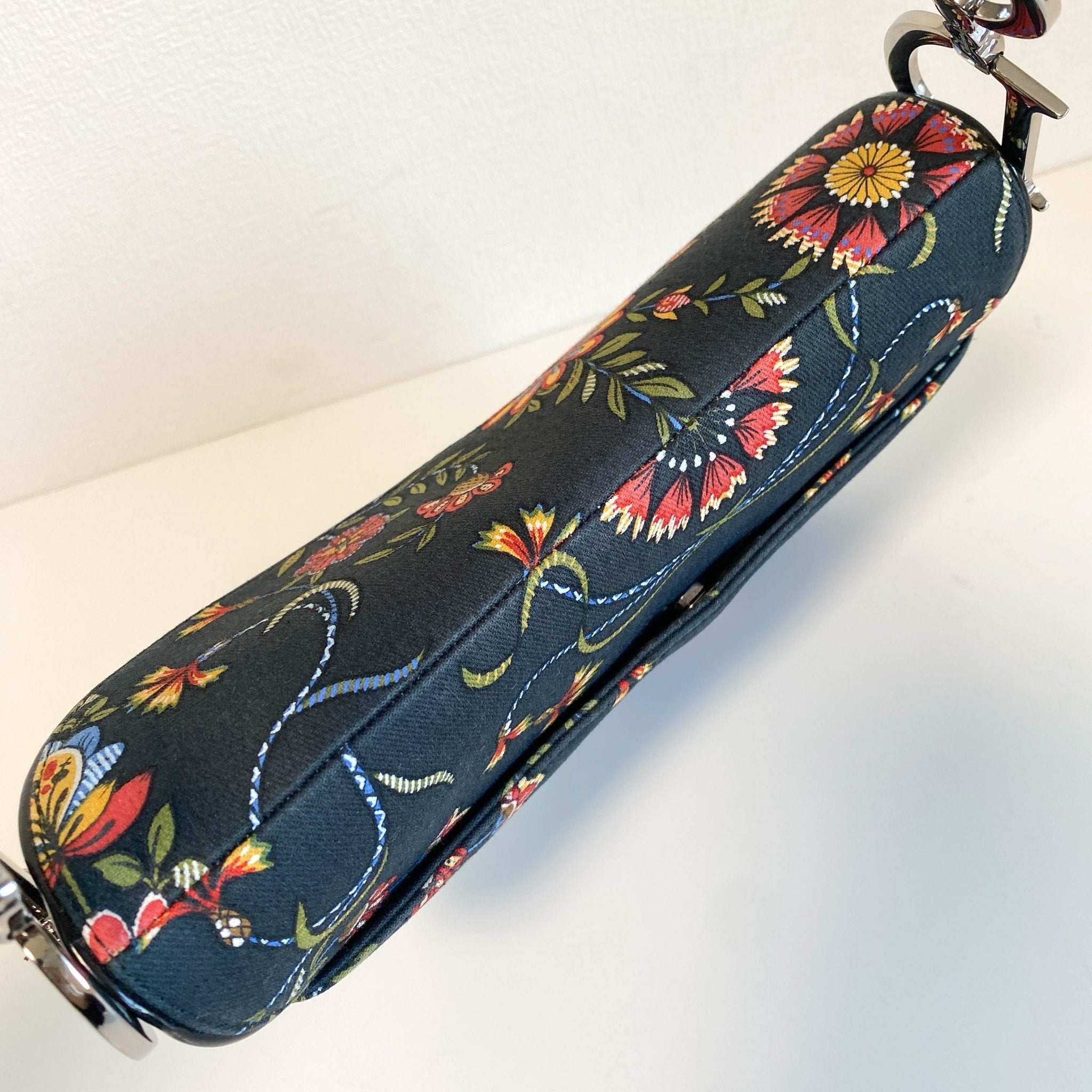 DIOR Flower Print Cotton Canvas Saddle Shoulder Bag, in , Sold by HIVE PRELOVED - Shoulder Bags, ,