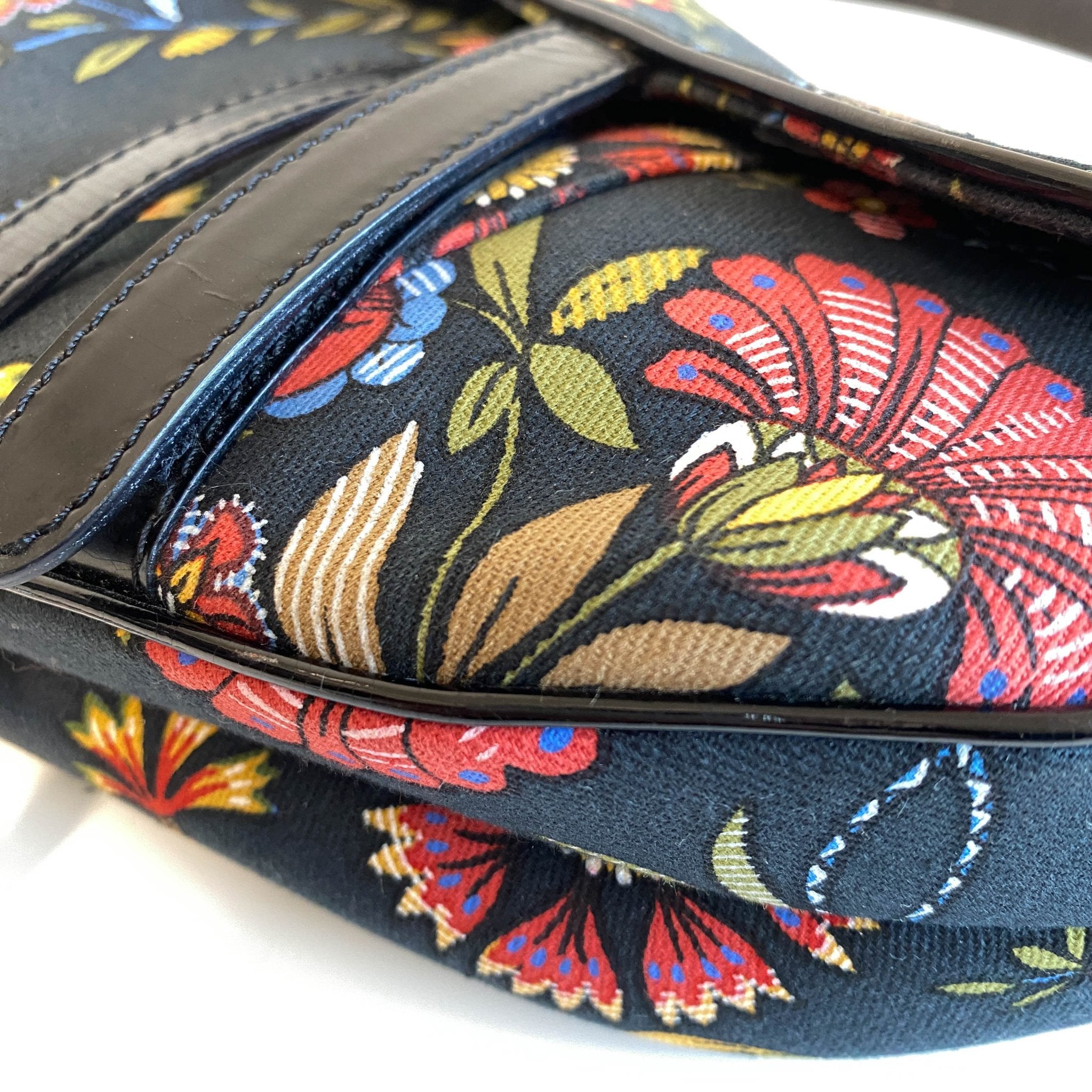 DIOR Flower Print Cotton Canvas Saddle Shoulder Bag, in , Sold by HIVE PRELOVED - Shoulder Bags, ,
