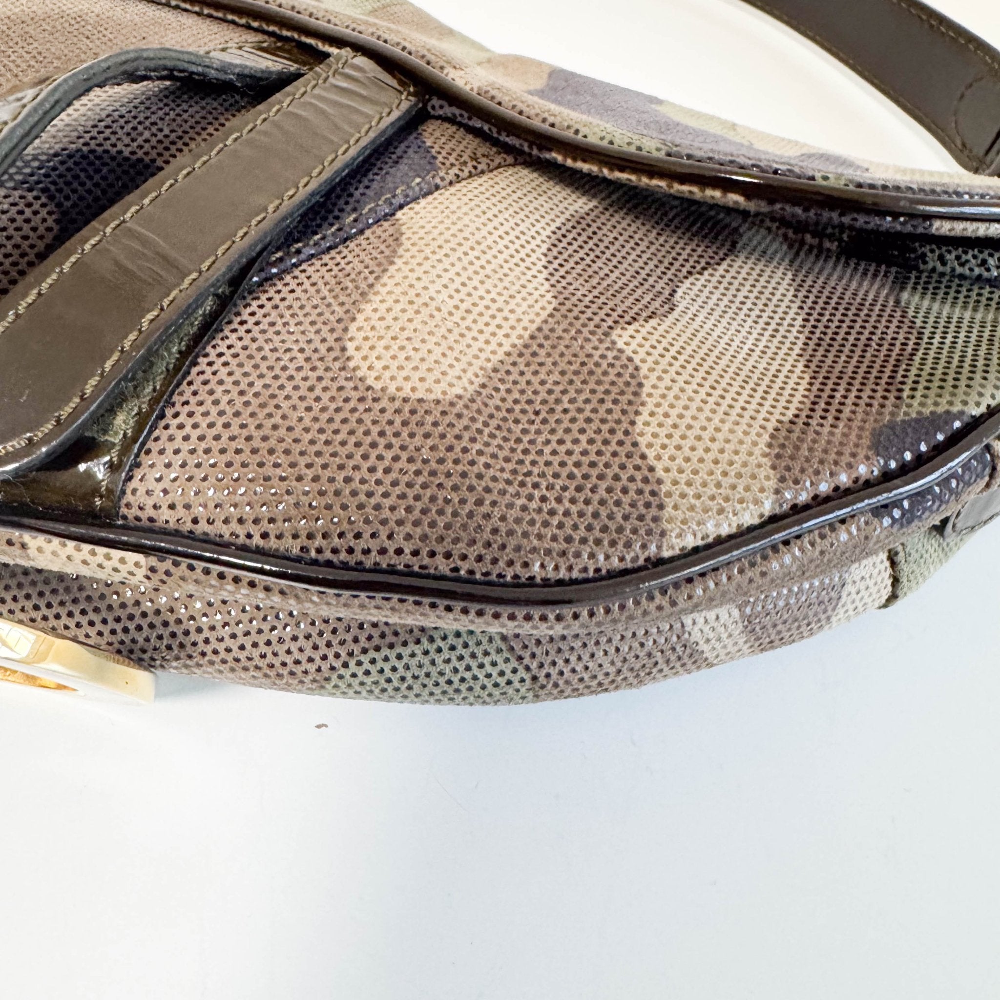 DIOR Green Camouflage Coated Canvas Saddle Shoulder Bag, in , Sold by HIVE PRELOVED - Shoulder Bags, ,