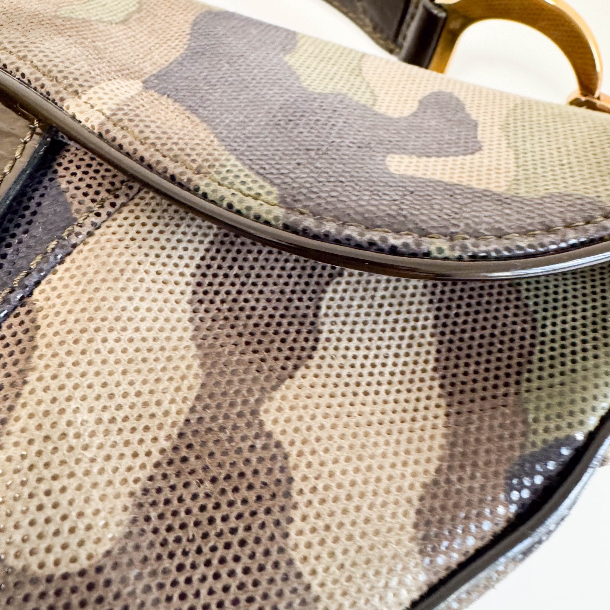 DIOR Green Camouflage Coated Canvas Saddle Shoulder Bag, in , Sold by HIVE PRELOVED - Shoulder Bags, ,