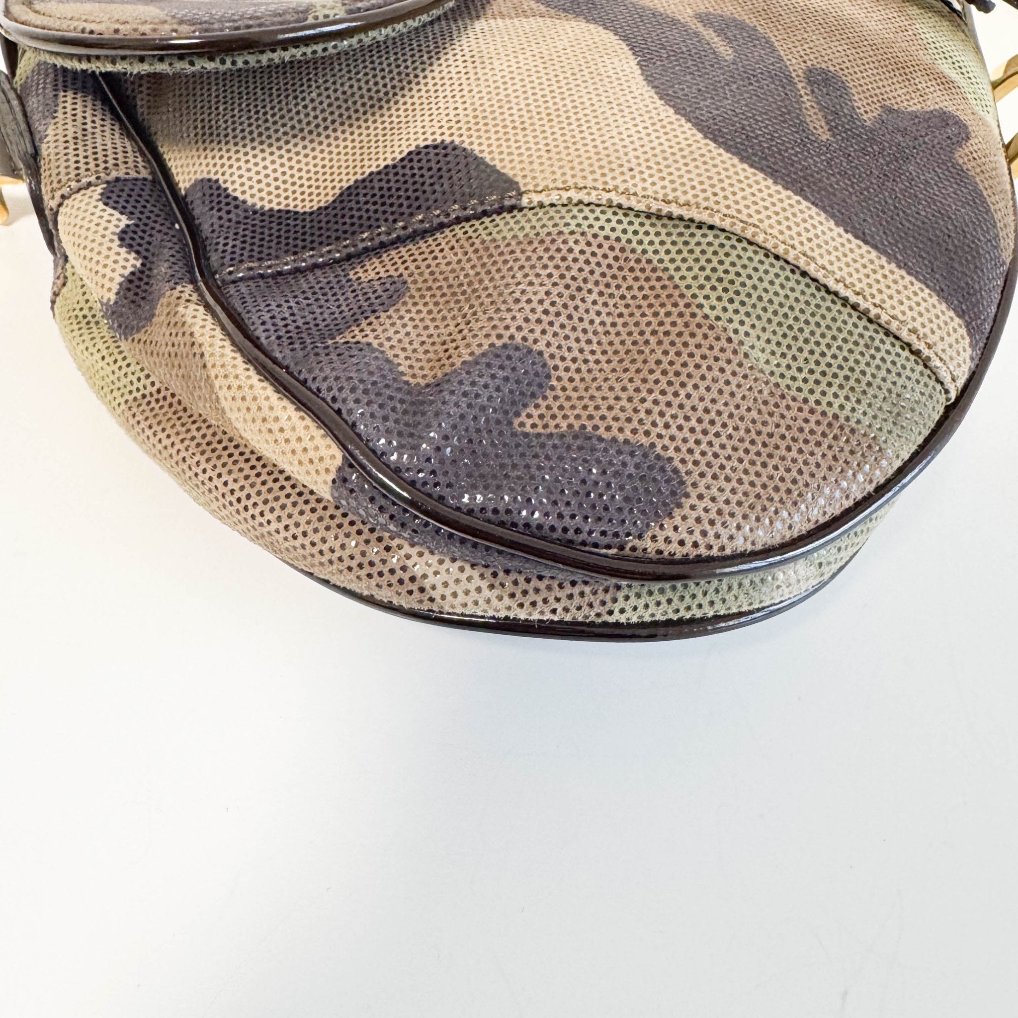 DIOR Green Camouflage Coated Canvas Saddle Shoulder Bag, in , Sold by HIVE PRELOVED - Shoulder Bags, ,