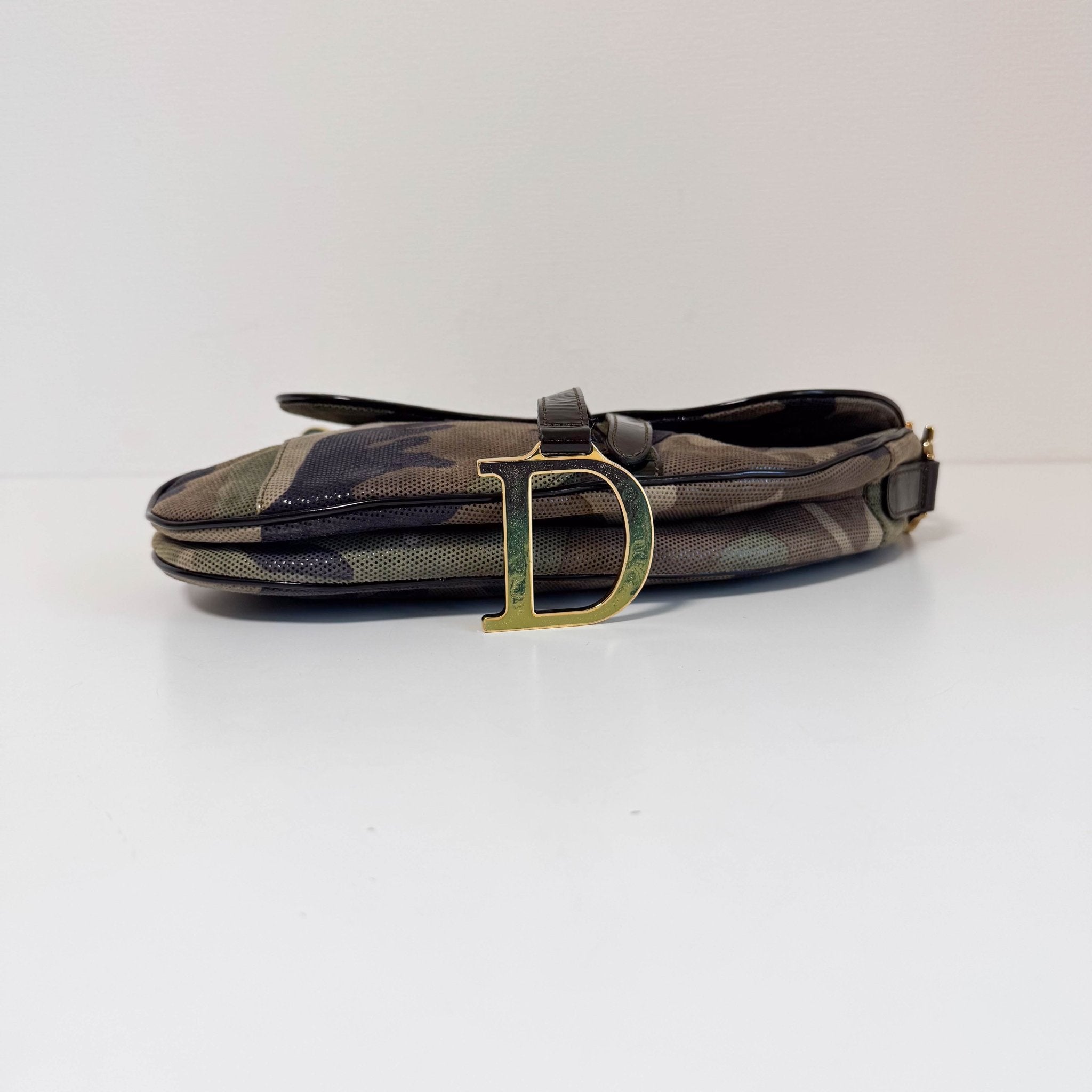 DIOR Green Camouflage Coated Canvas Saddle Shoulder Bag, in , Sold by HIVE PRELOVED - Shoulder Bags, ,