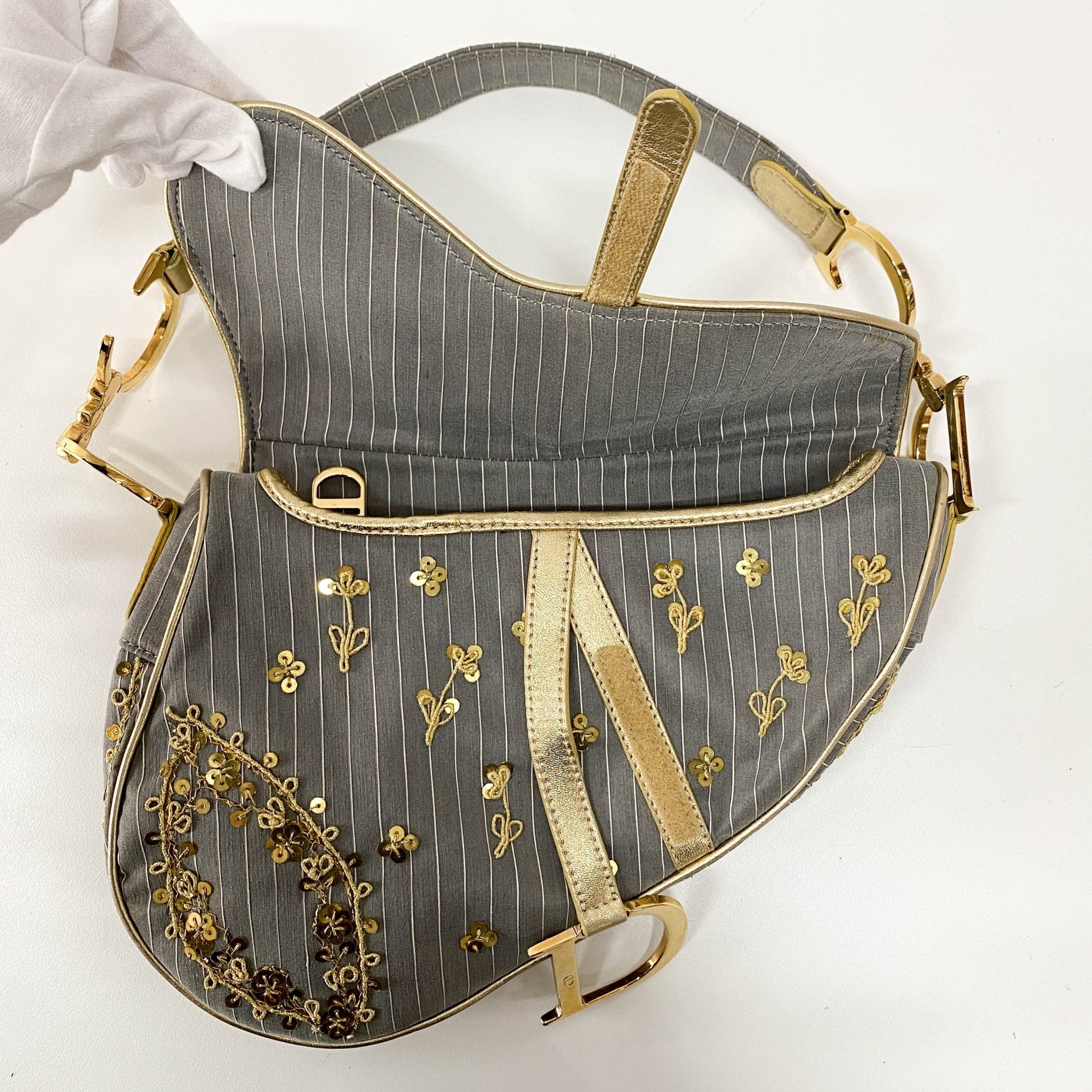 DIOR Grey Sequins Limited Edition Saddle Bag, in , Sold by HIVE PRELOVED - Shoulder Bags, ,