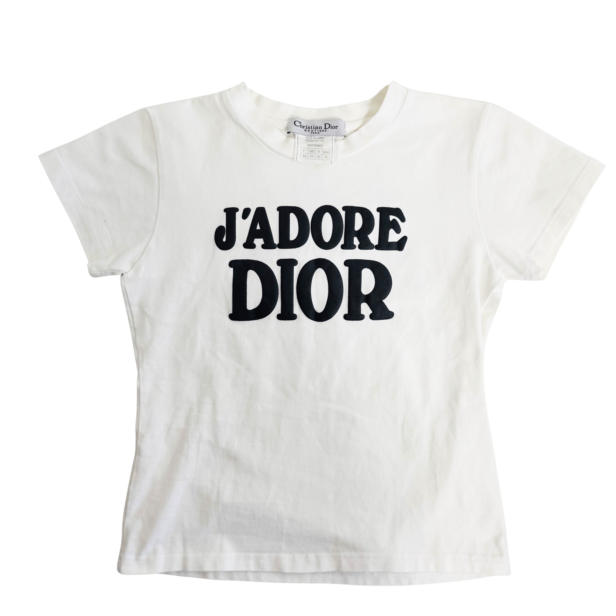 DIOR J'ADORE Dior Logo White T-Shirt, in , Sold by HIVE PRELOVED - Tops, ,