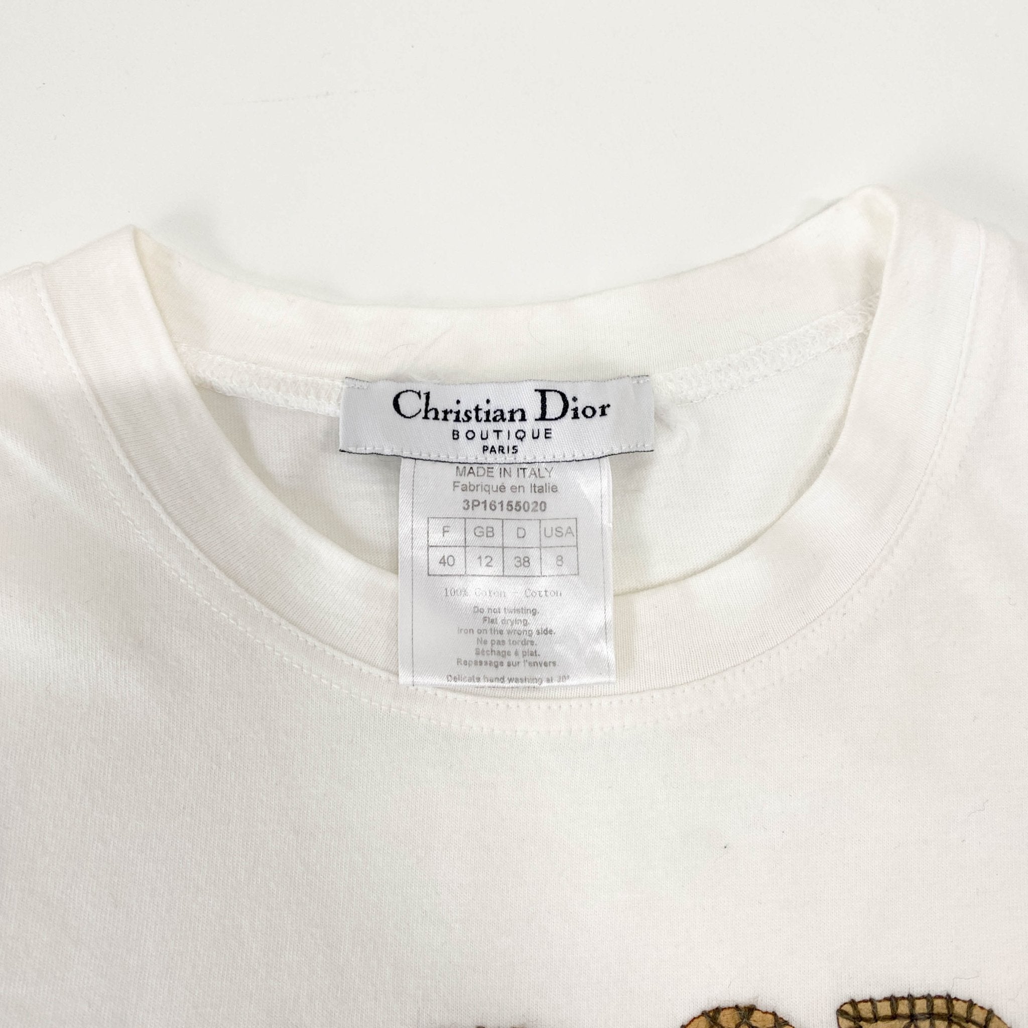 DIOR J'Adore Dior Patch White T-Shirt, in , Sold by HIVE PRELOVED - Tops, ,