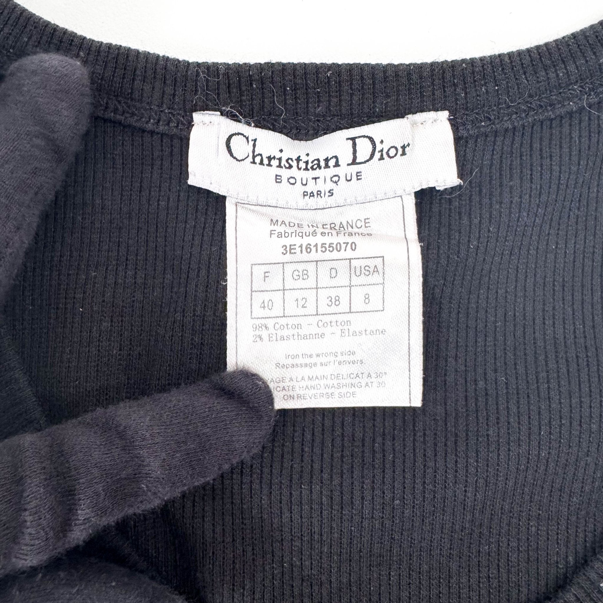 DIOR J'adore Dior Rhinestone Crystal Logo Black Tank Top, in , Sold by HIVE PRELOVED - Tops, ,